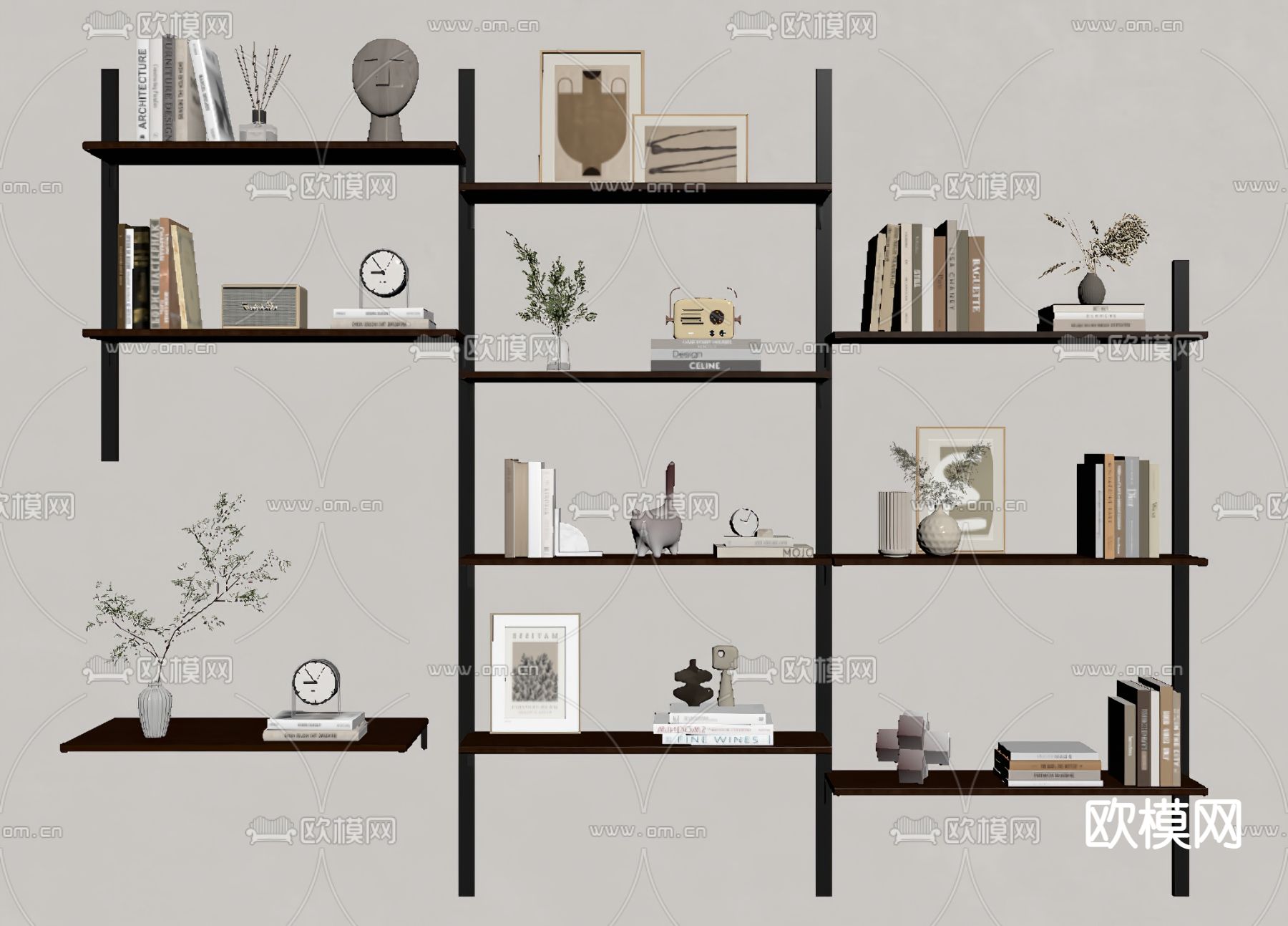 现代壁架su模型下载（渲染图2）