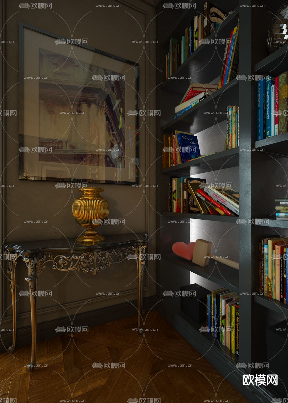 欧式客厅3d模型下载（渲染图8）