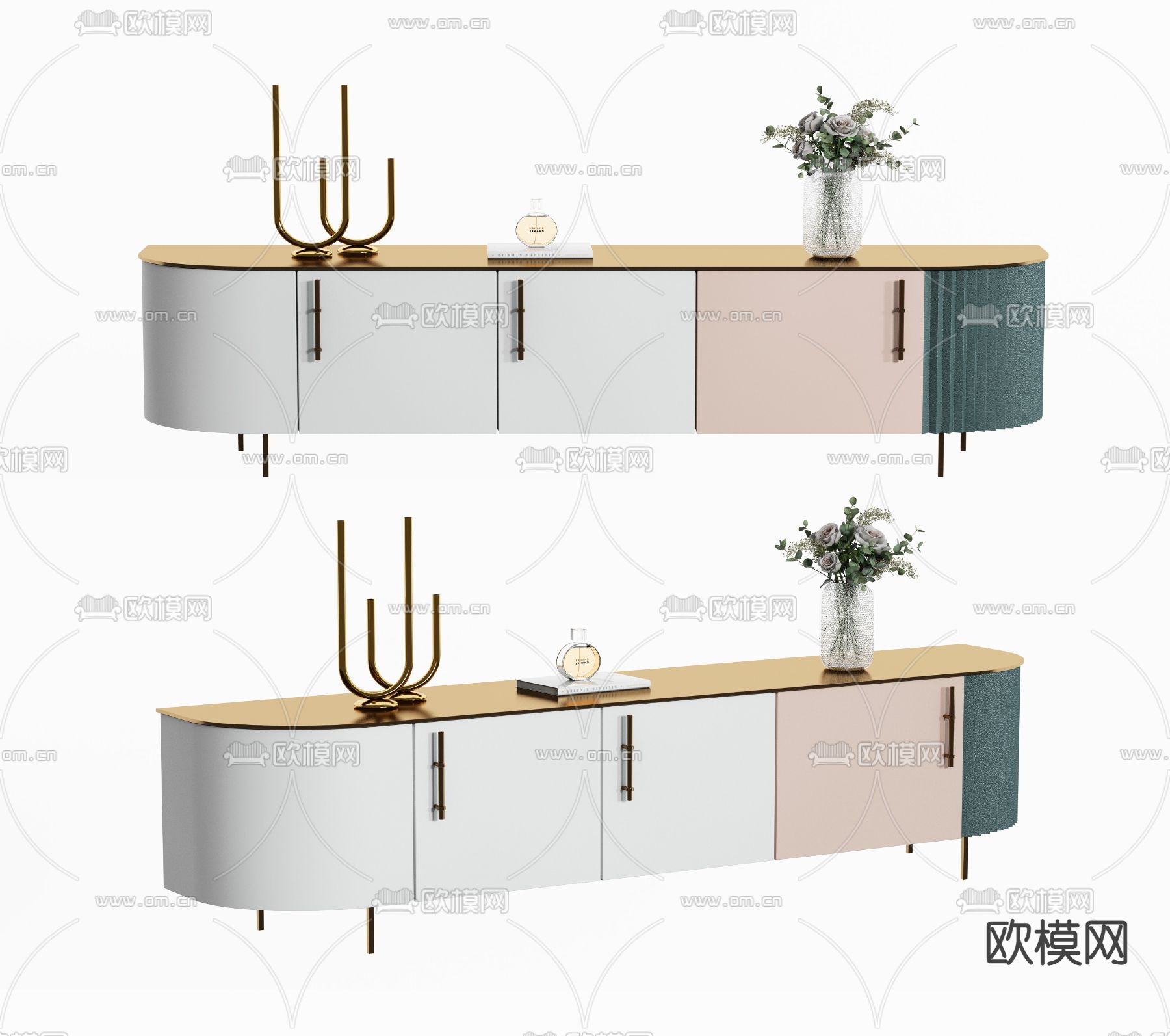 现代电视柜3d模型下载