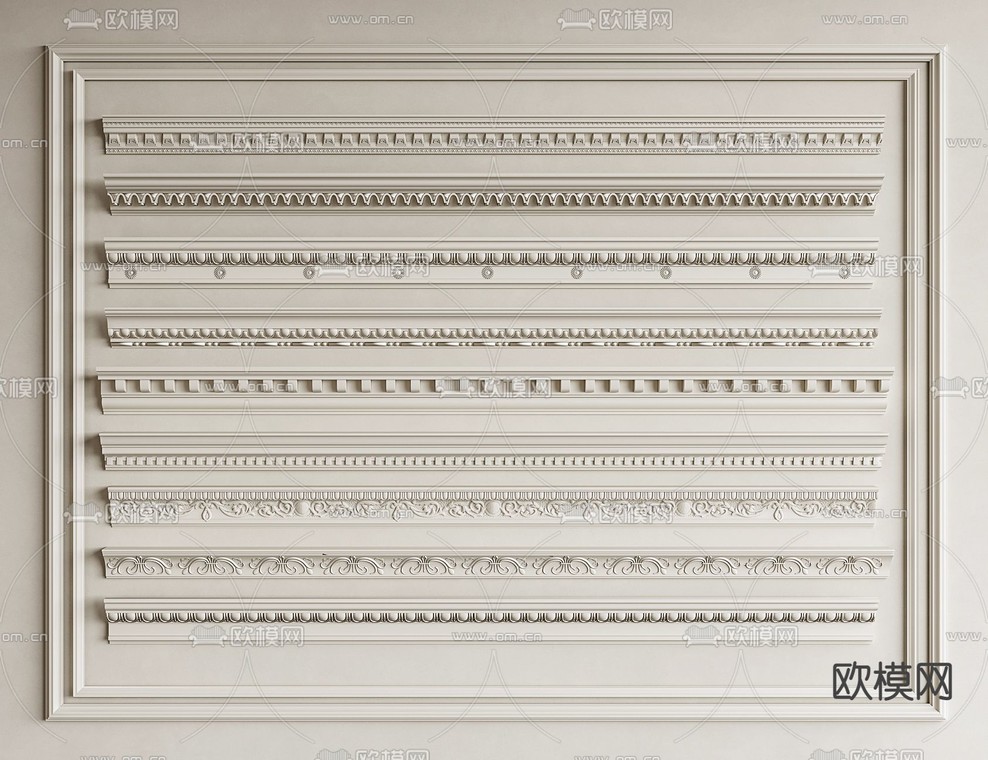 法式石膏线su模型下载_ID14076248_sketchup模型下载-欧模网