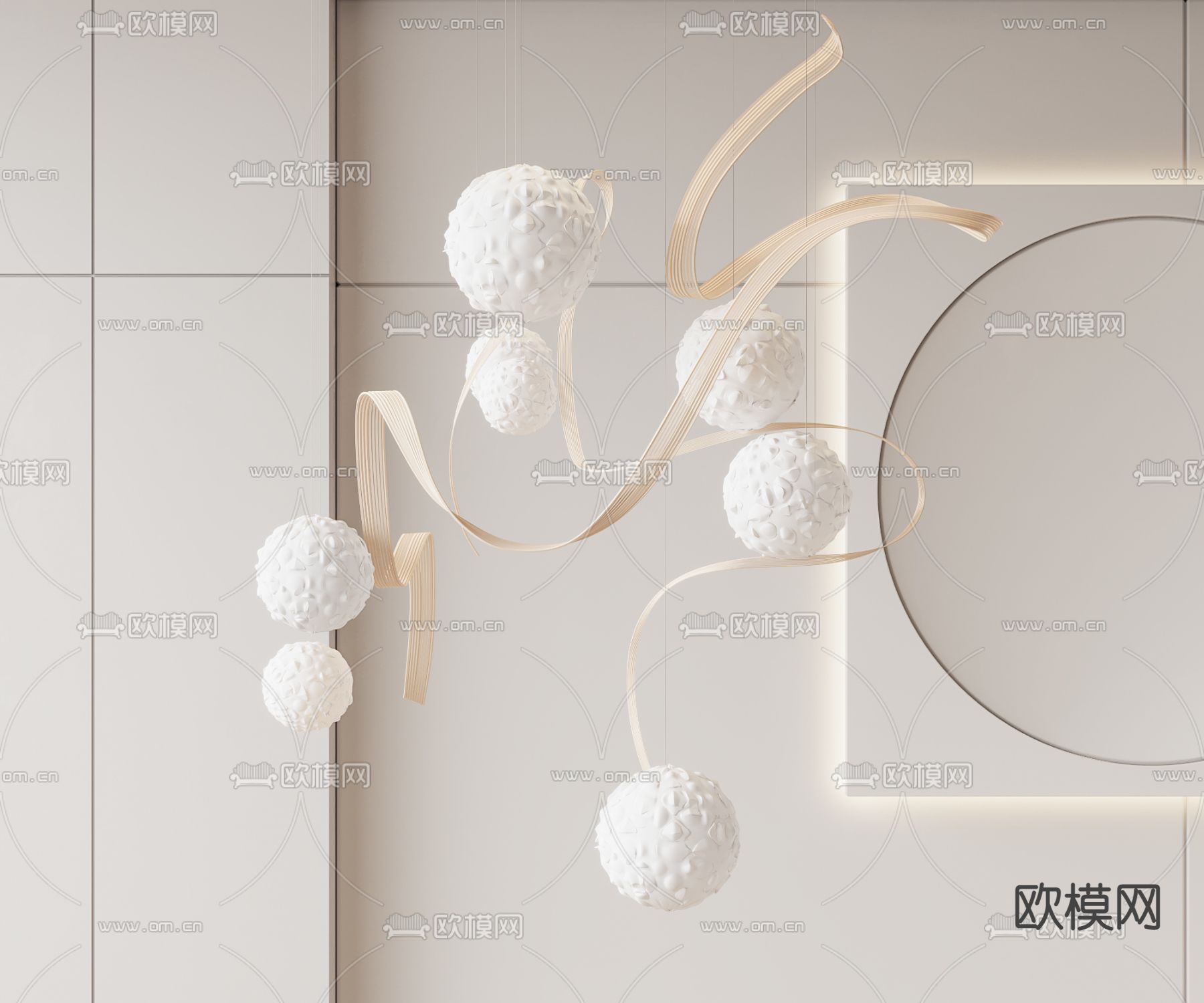 绣球吊灯 大堂吊灯 装饰灯3d模型下载