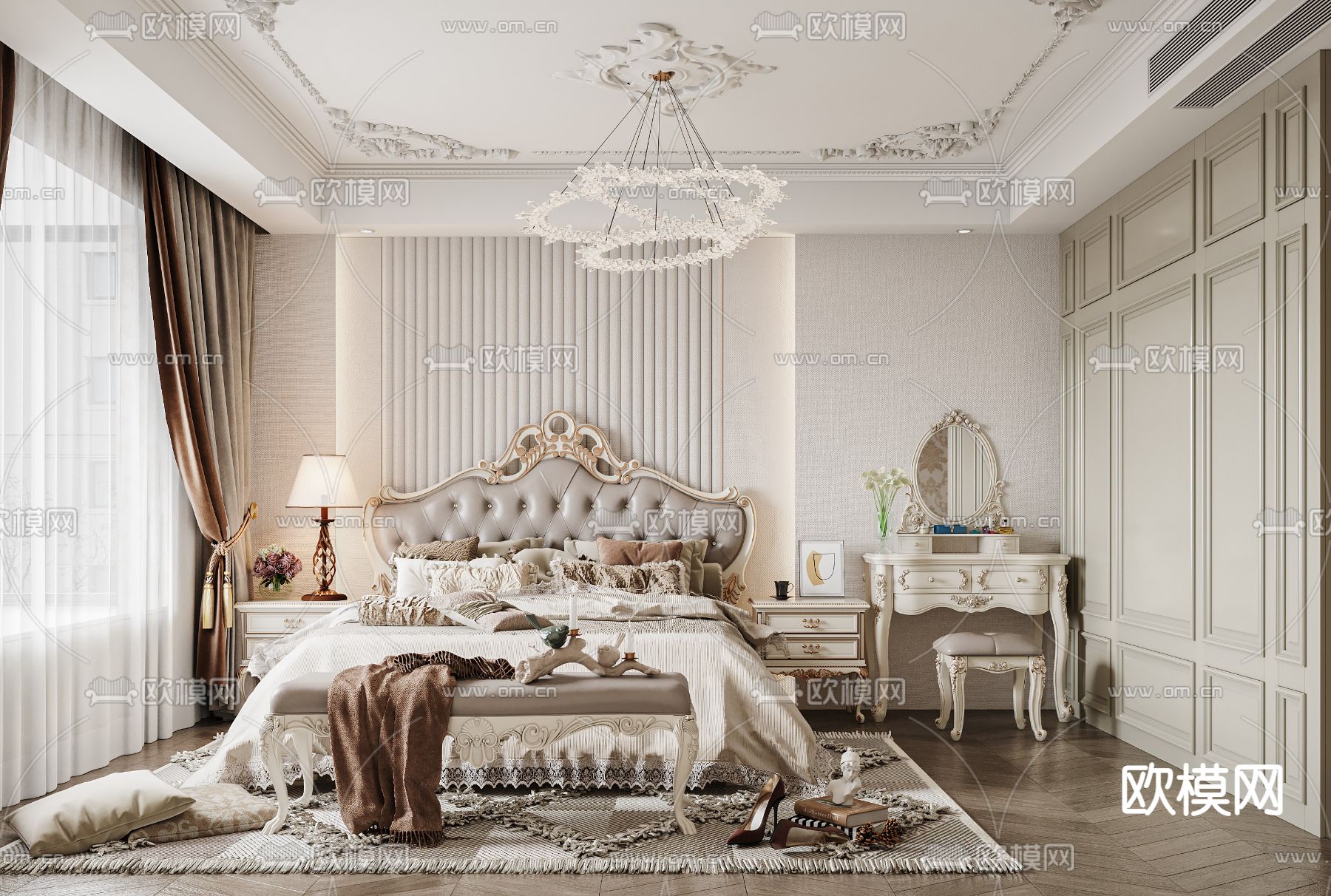 欧式客厅3d模型下载（渲染图3）