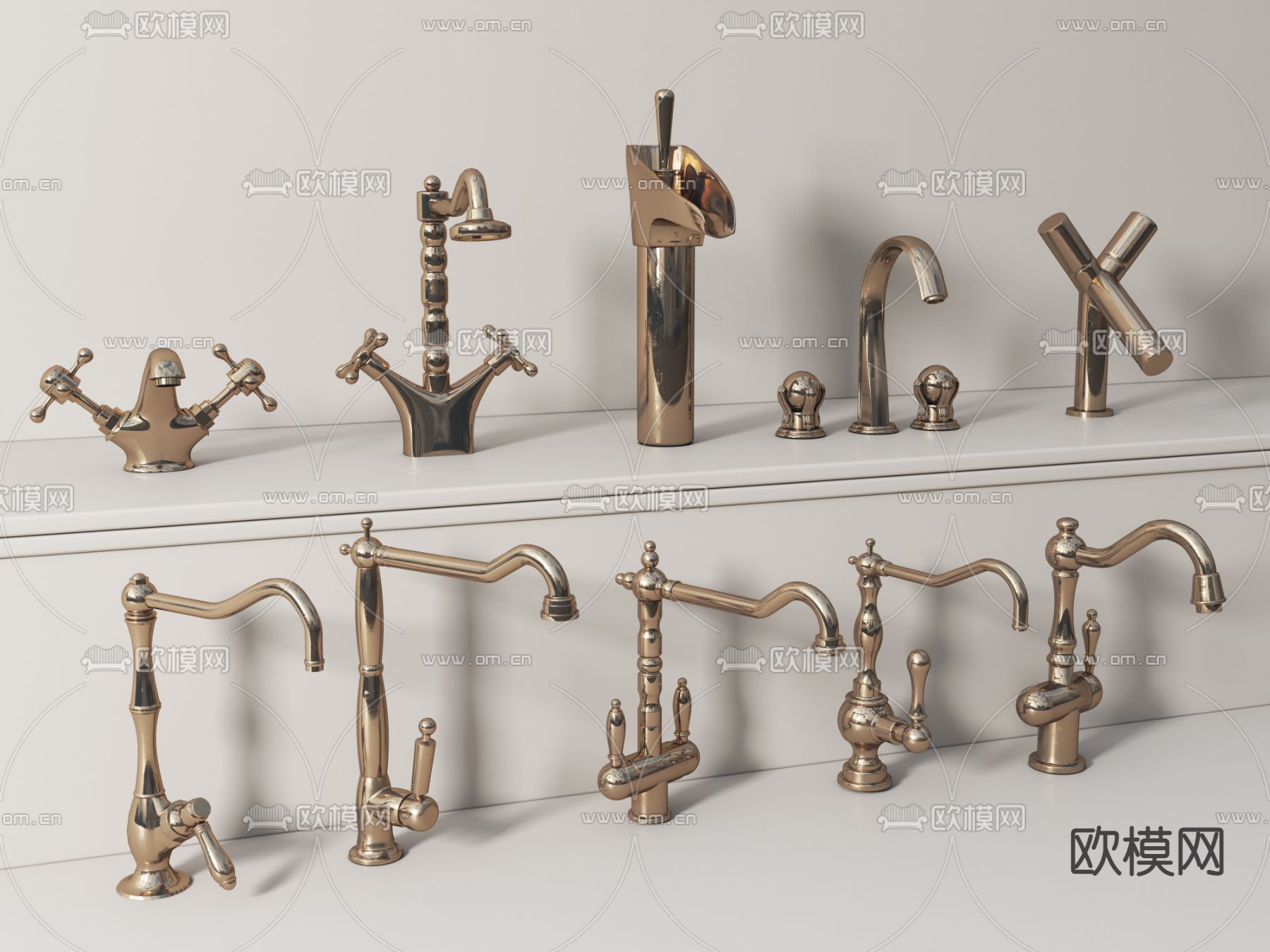 欧式水龙头 复古水龙头3d模型下载