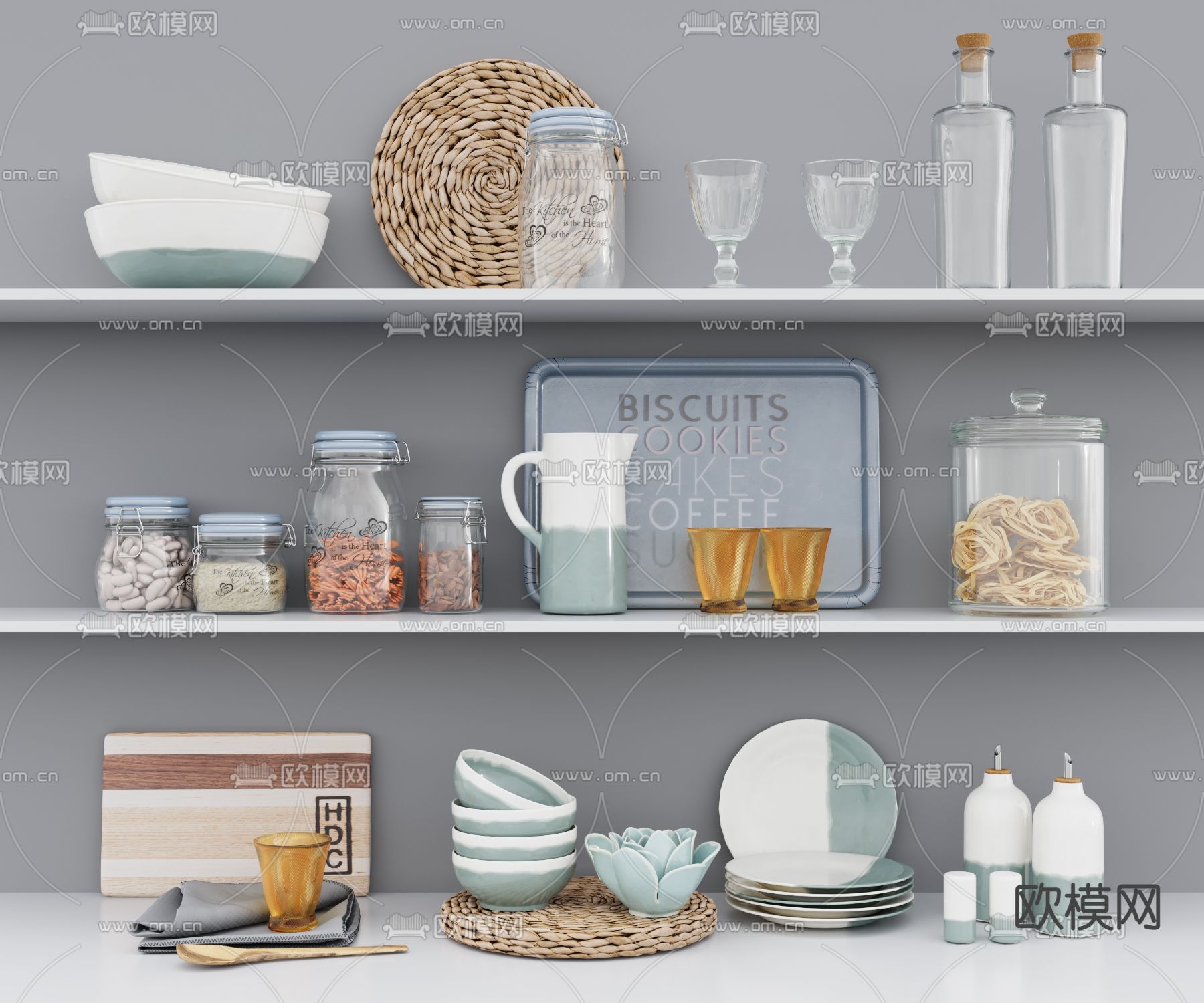 北欧厨房用品3d模型下载