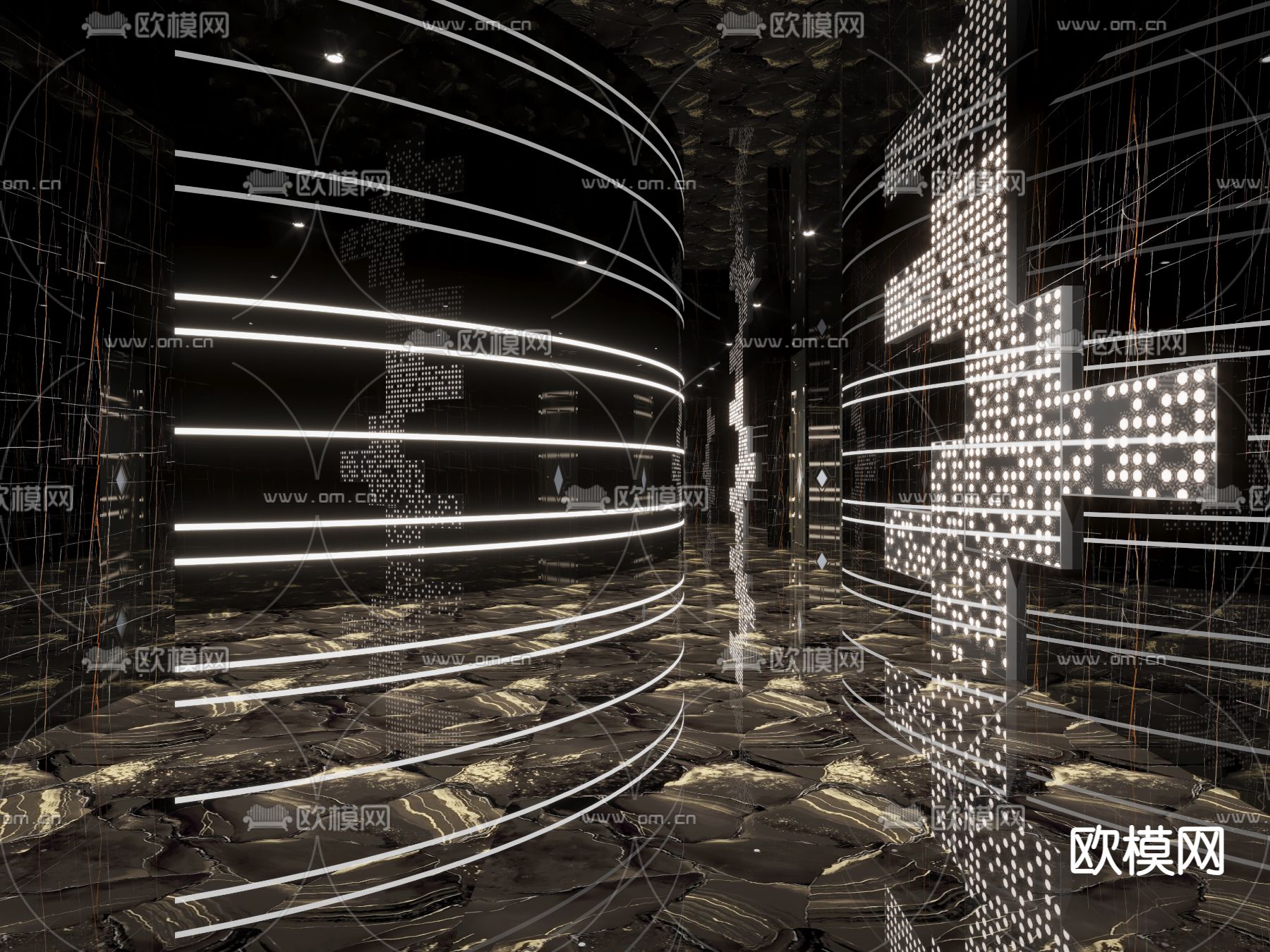 现代KTV前台3d模型下载（渲染图3）