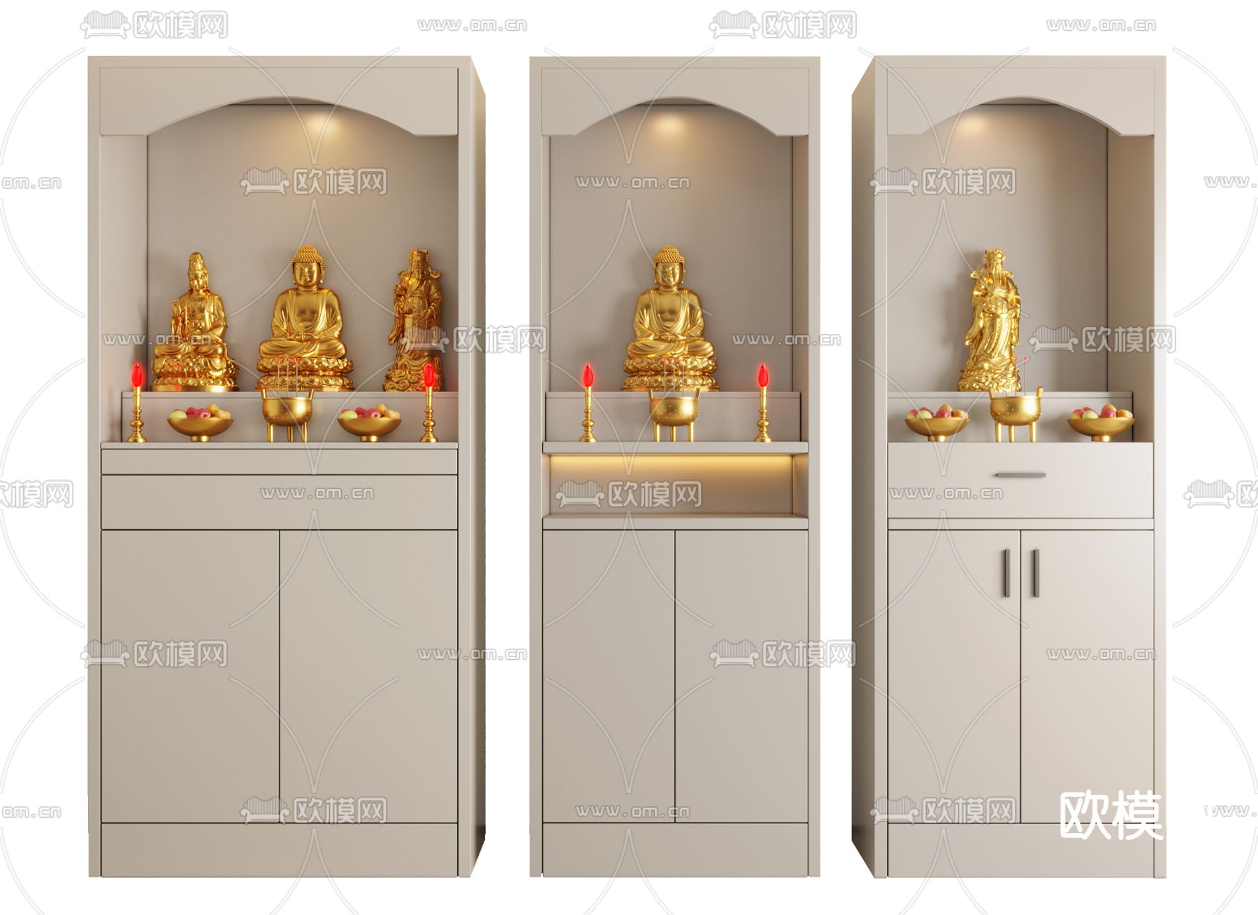 佛龛 神龛 神柜3d模型下载