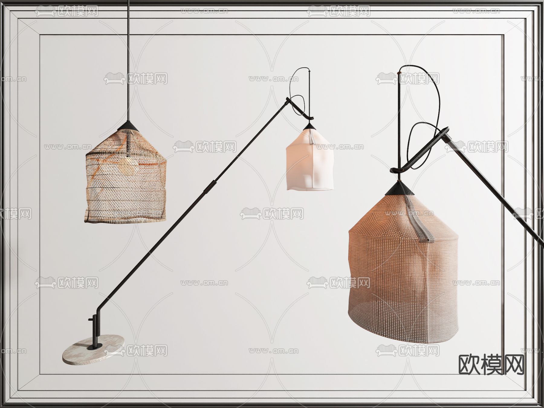 侘寂风落地灯3d模型下载
