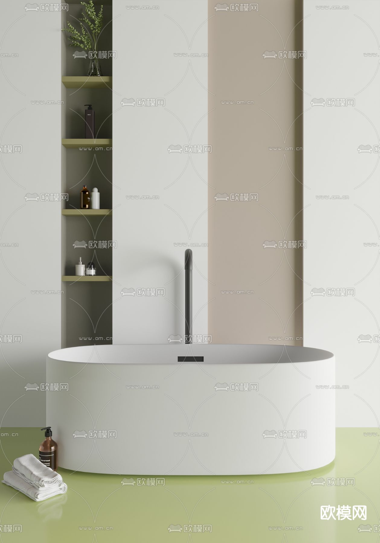 现代浴缸3d模型下载