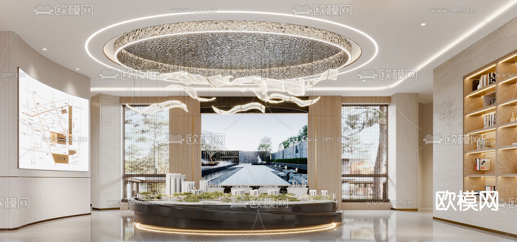 新中式售楼处3d模型下载（渲染图6）