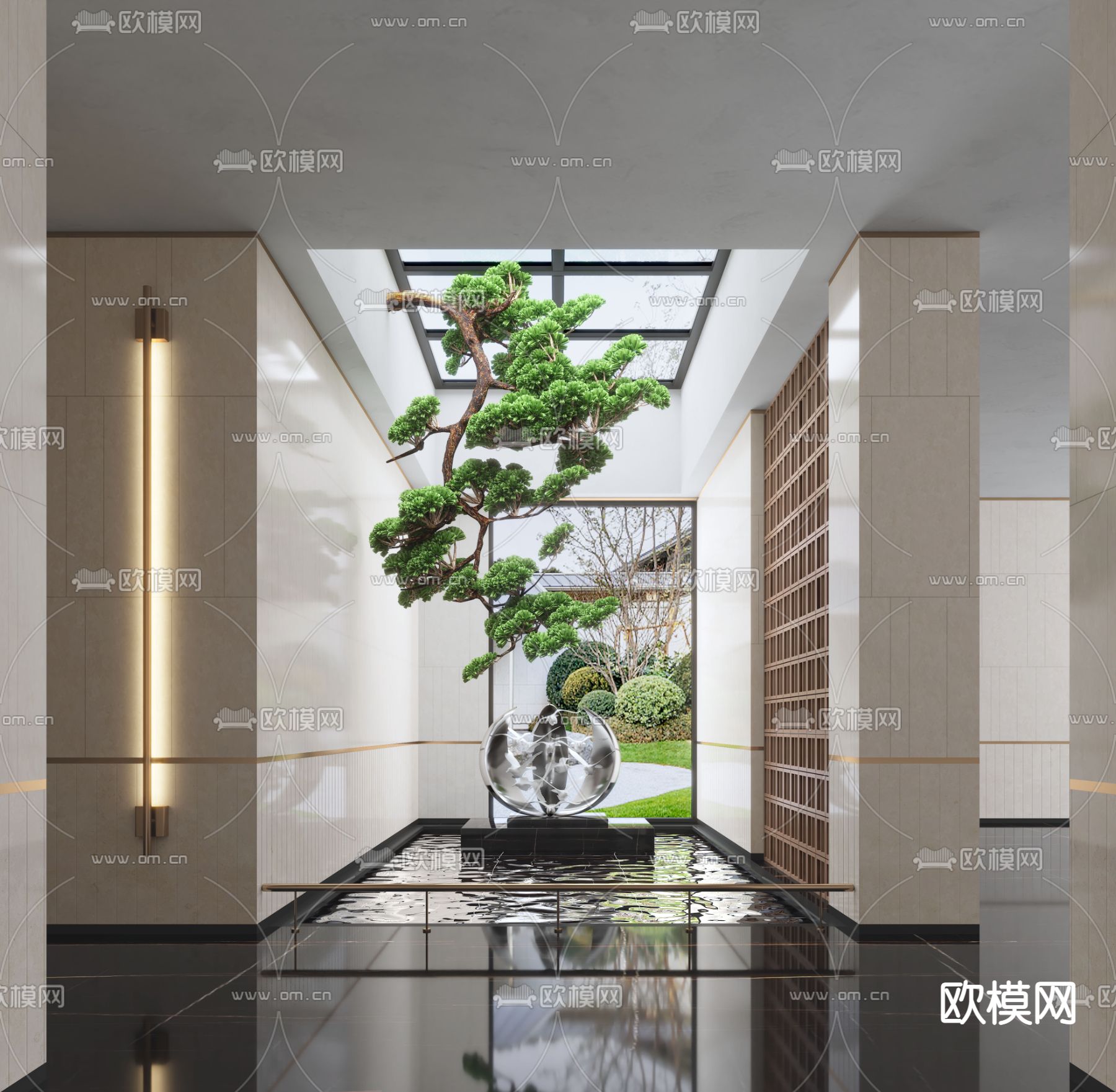 中庭造景 天井景观3d模型下载