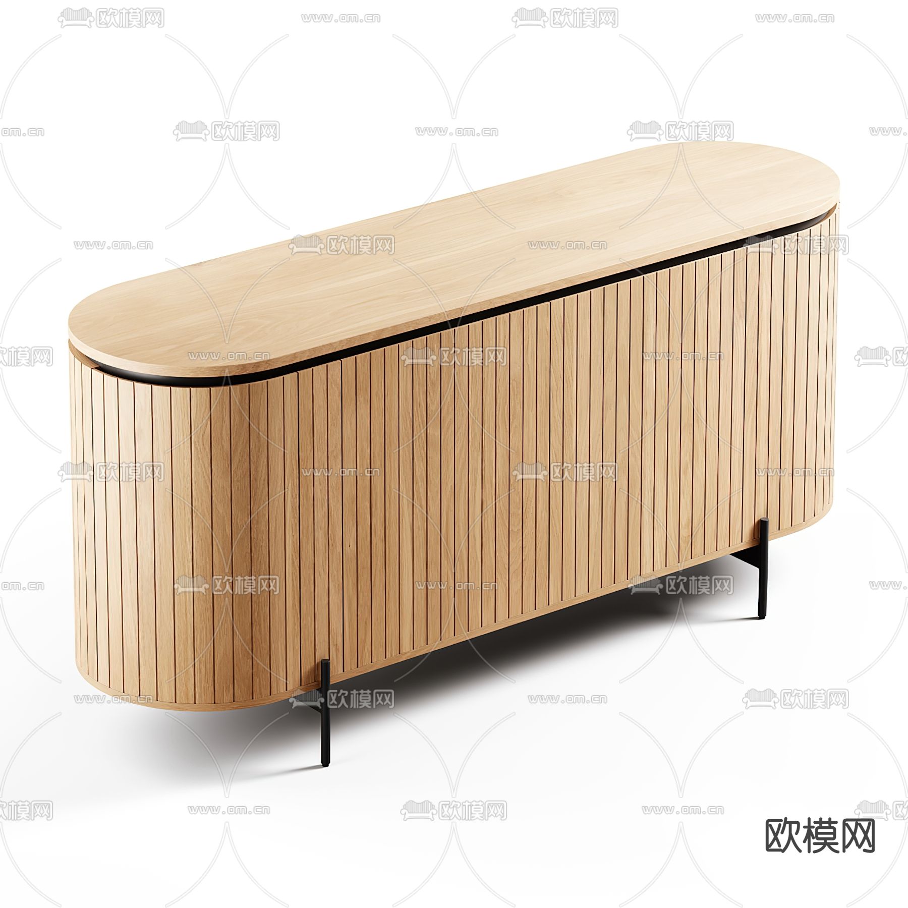 现代电视柜 边柜3d模型下载（渲染图2）