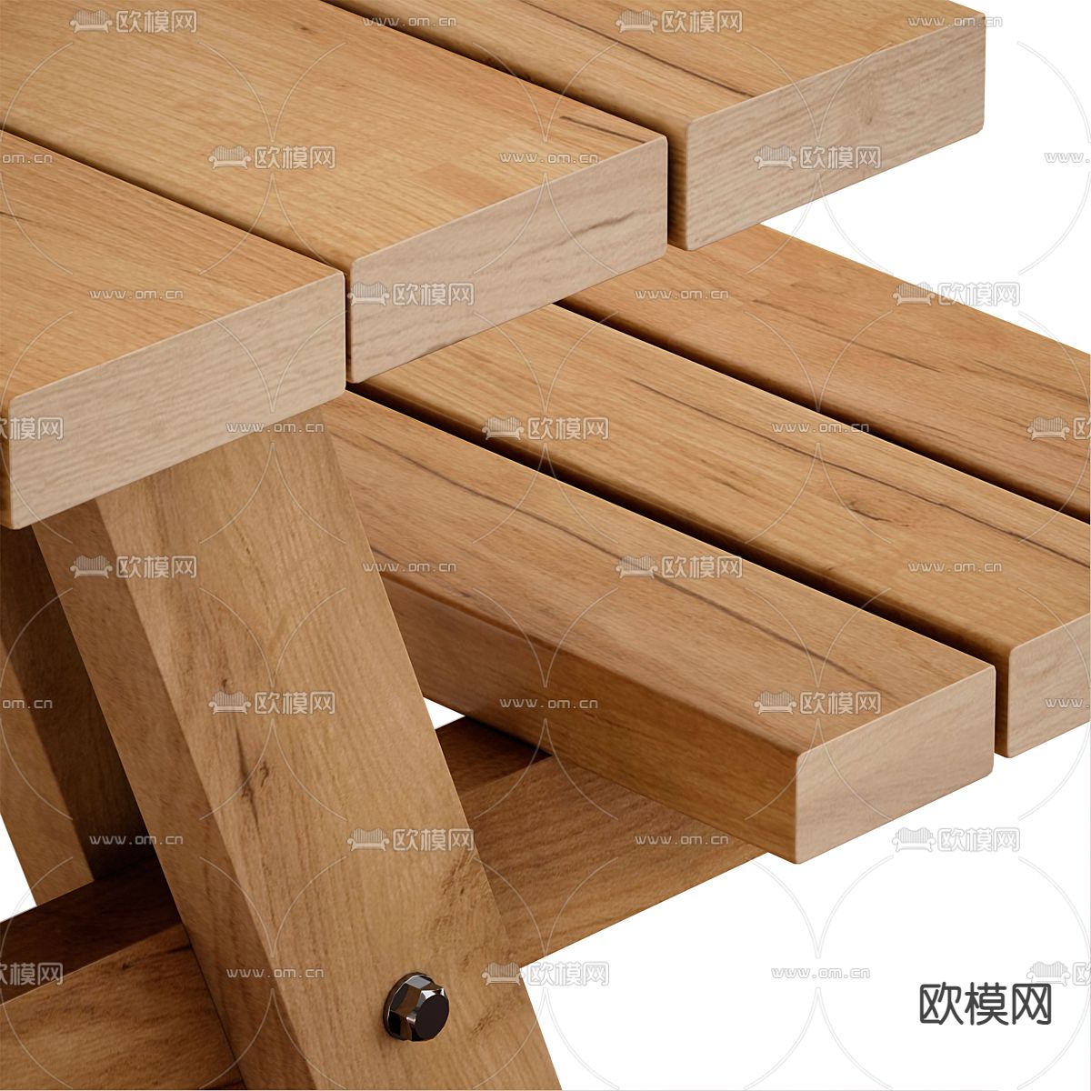 自然风 户外桌椅3d模型下载（渲染图4）