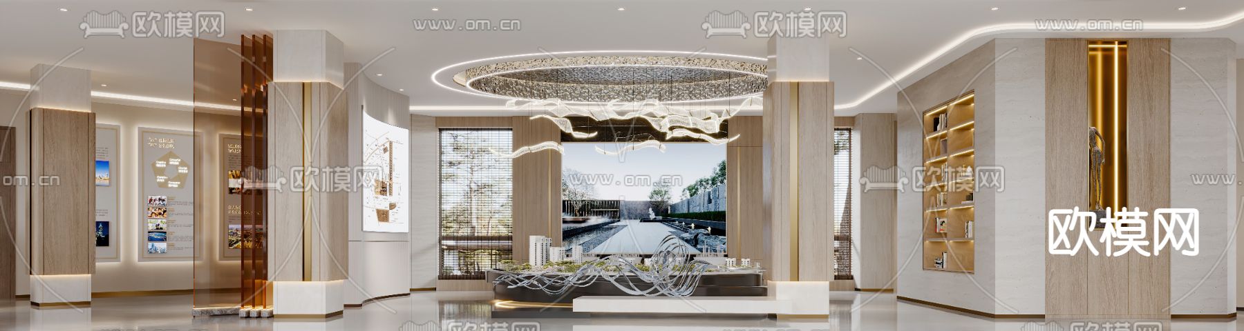 新中式售楼处3d模型下载（渲染图4）