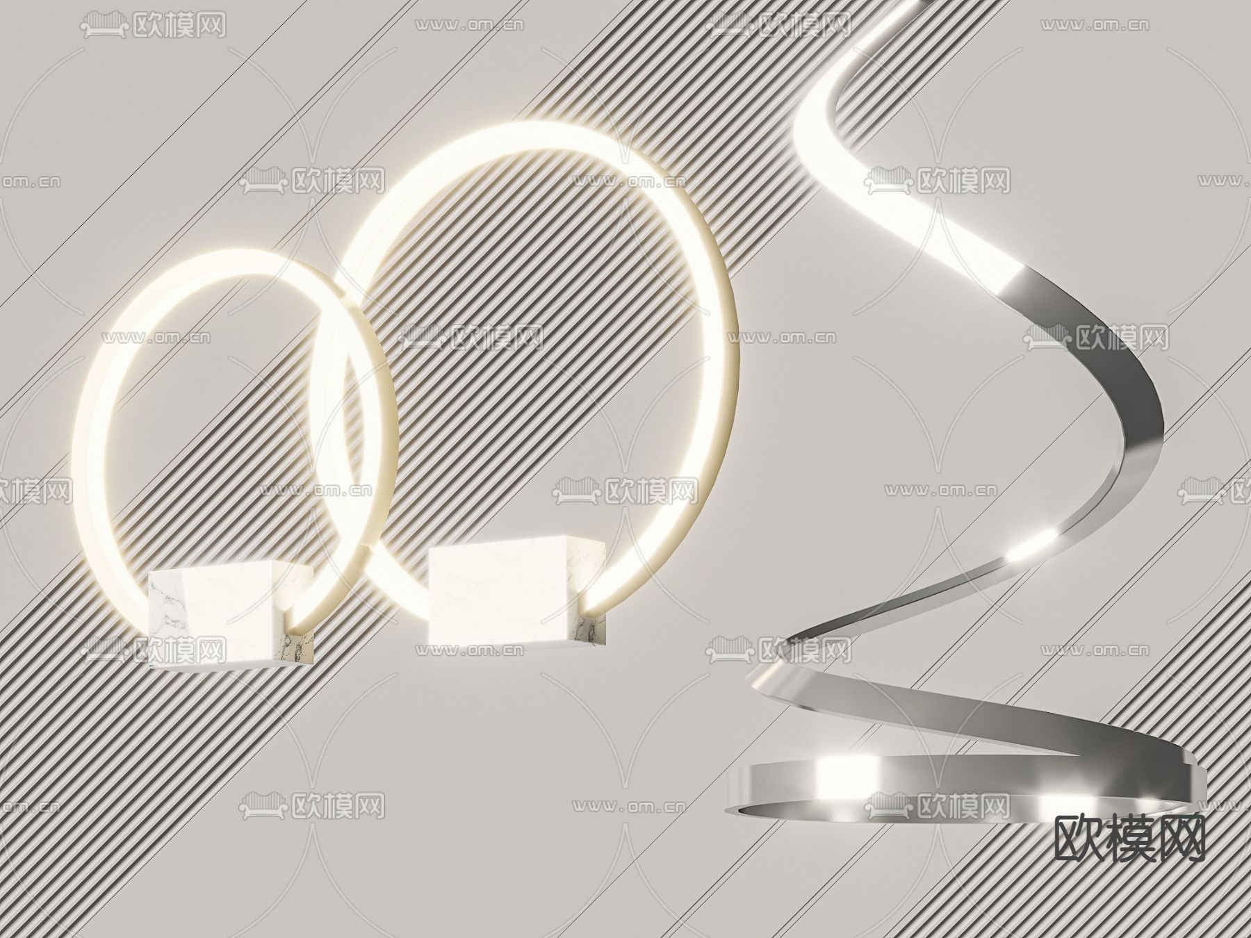 圆形吊灯3d模型下载