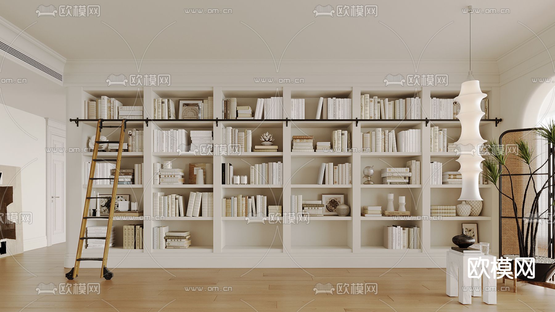 法式书柜 陈列柜3d模型下载