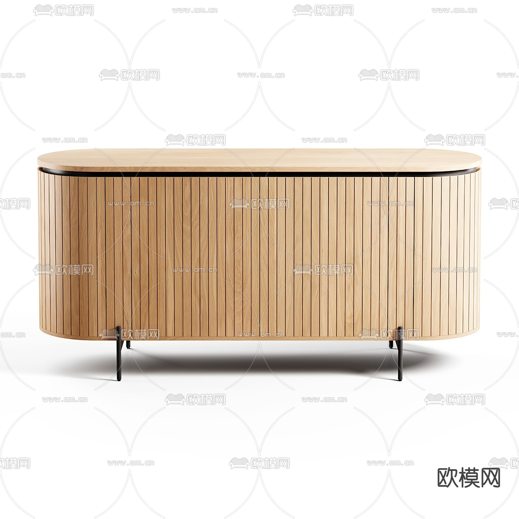 现代电视柜 边柜3d模型下载（渲染图1）