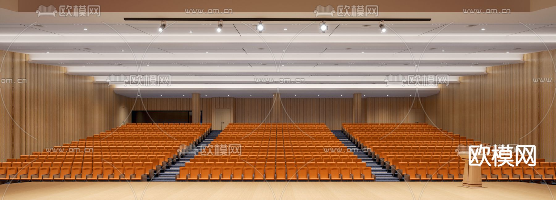 阶梯会议厅 报告厅3d模型下载（渲染图2）