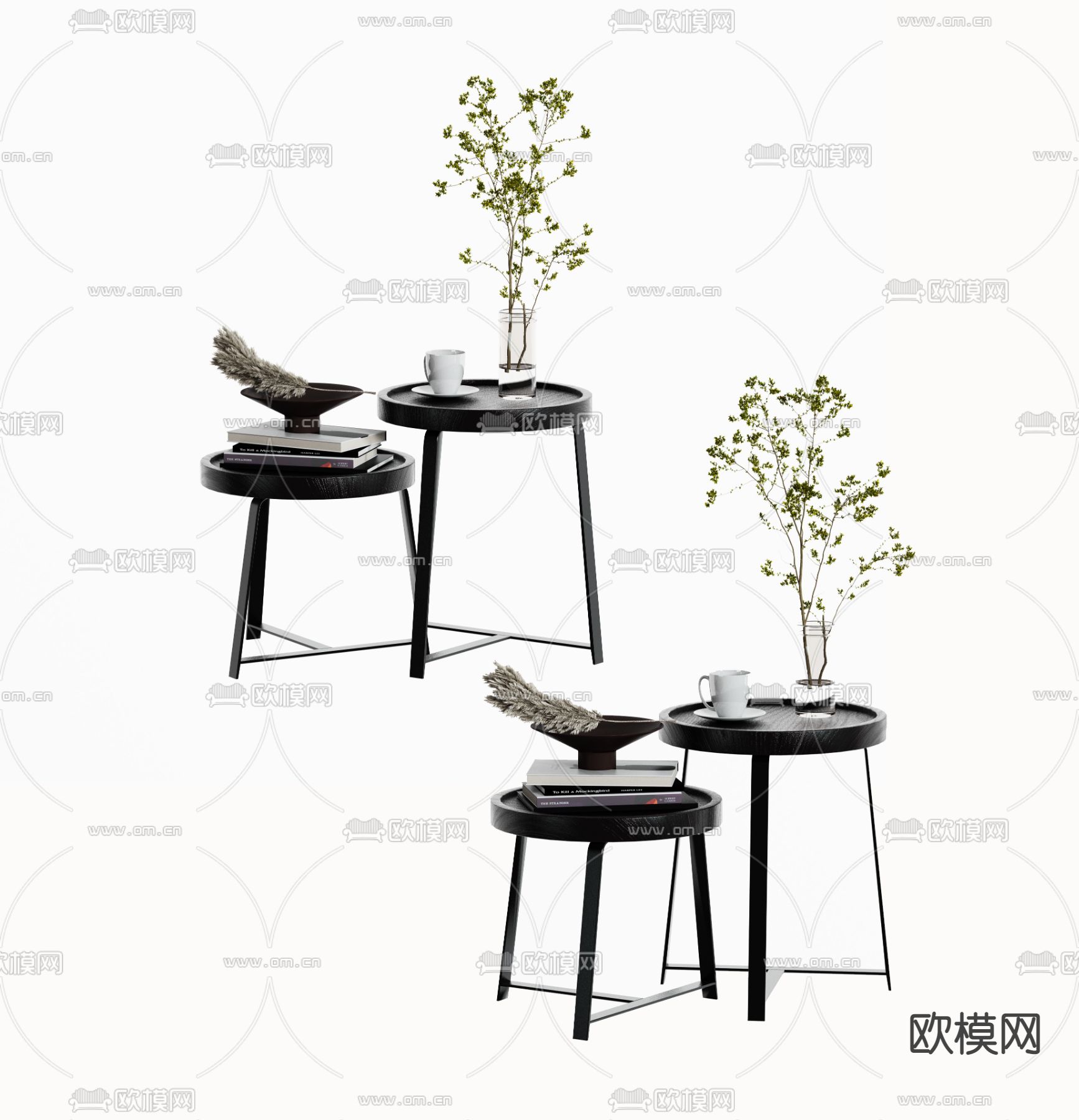 圆几 边几3d模型下载