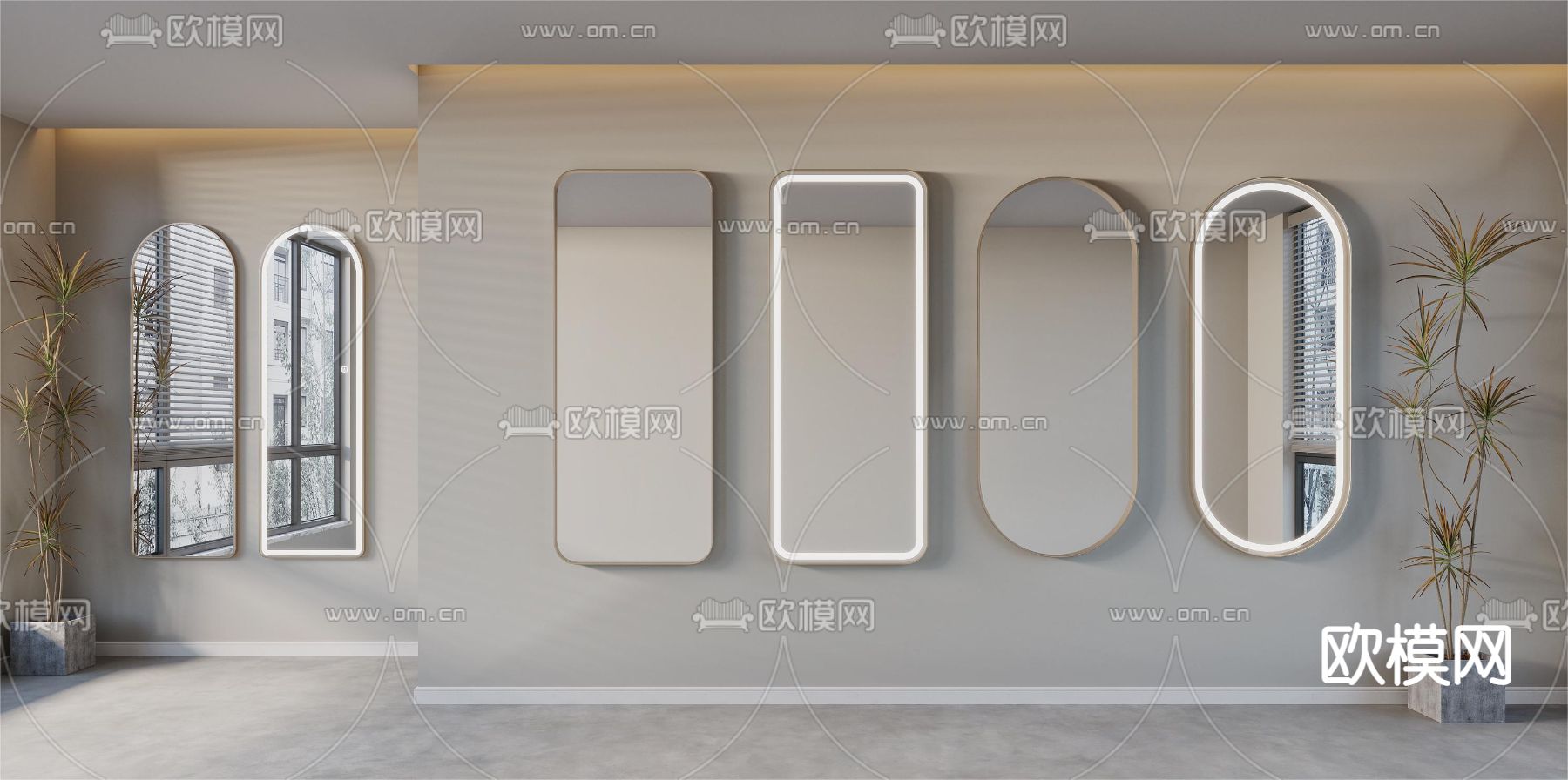 镜子 全身镜 仪容镜3d模型下载