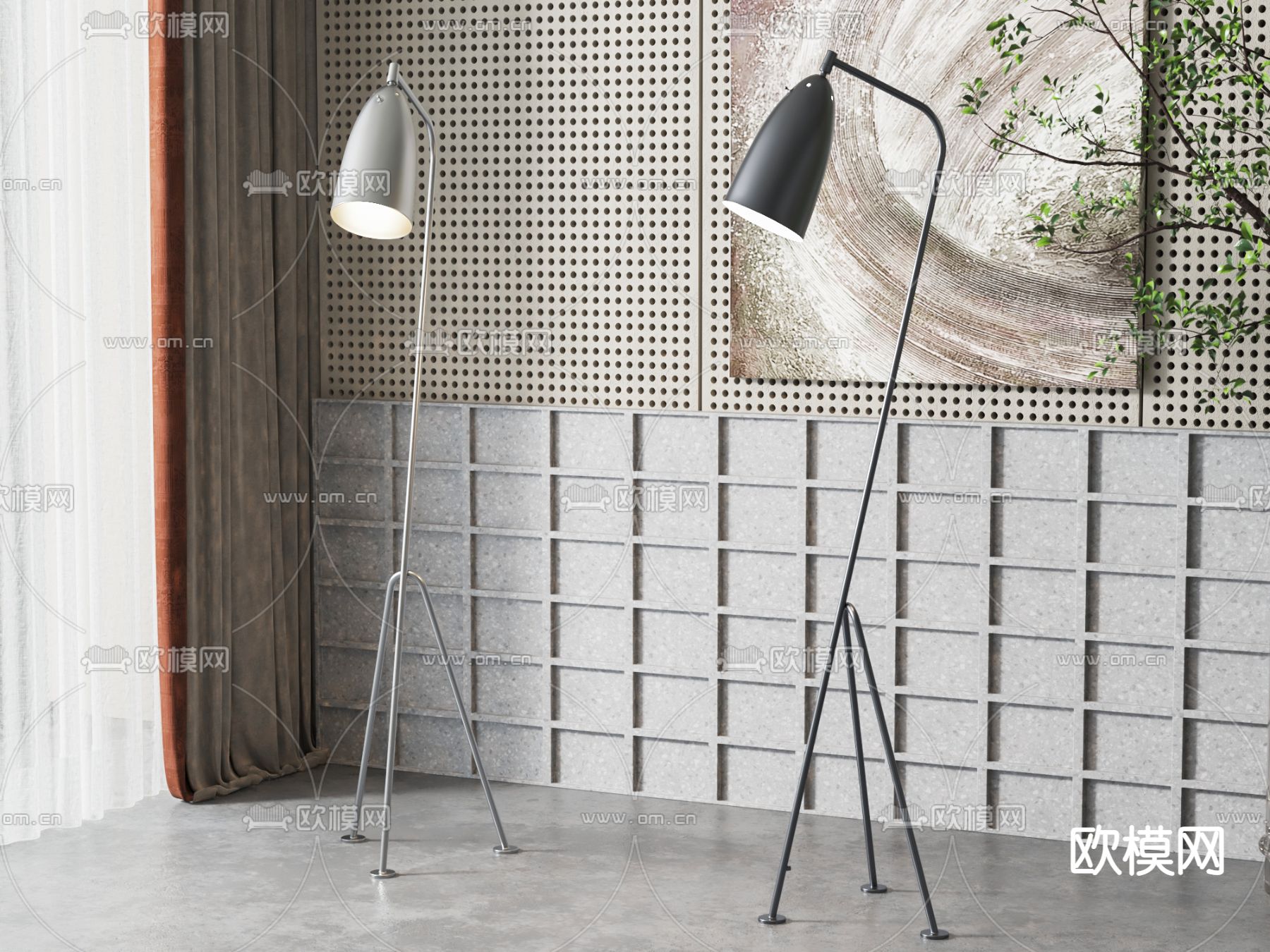 落地灯su模型下载（渲染图1）