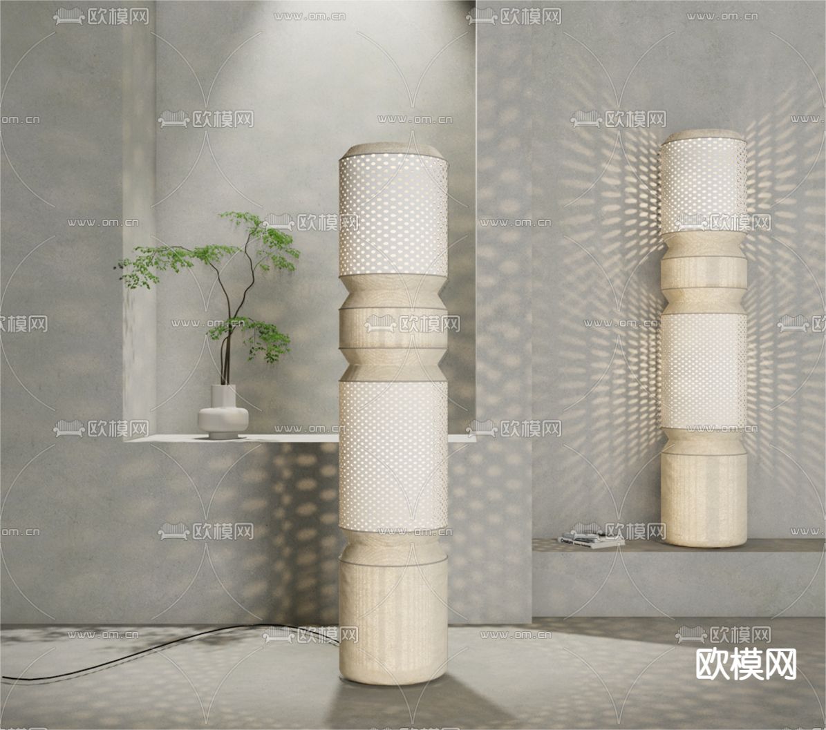 侘寂落地灯3d模型下载