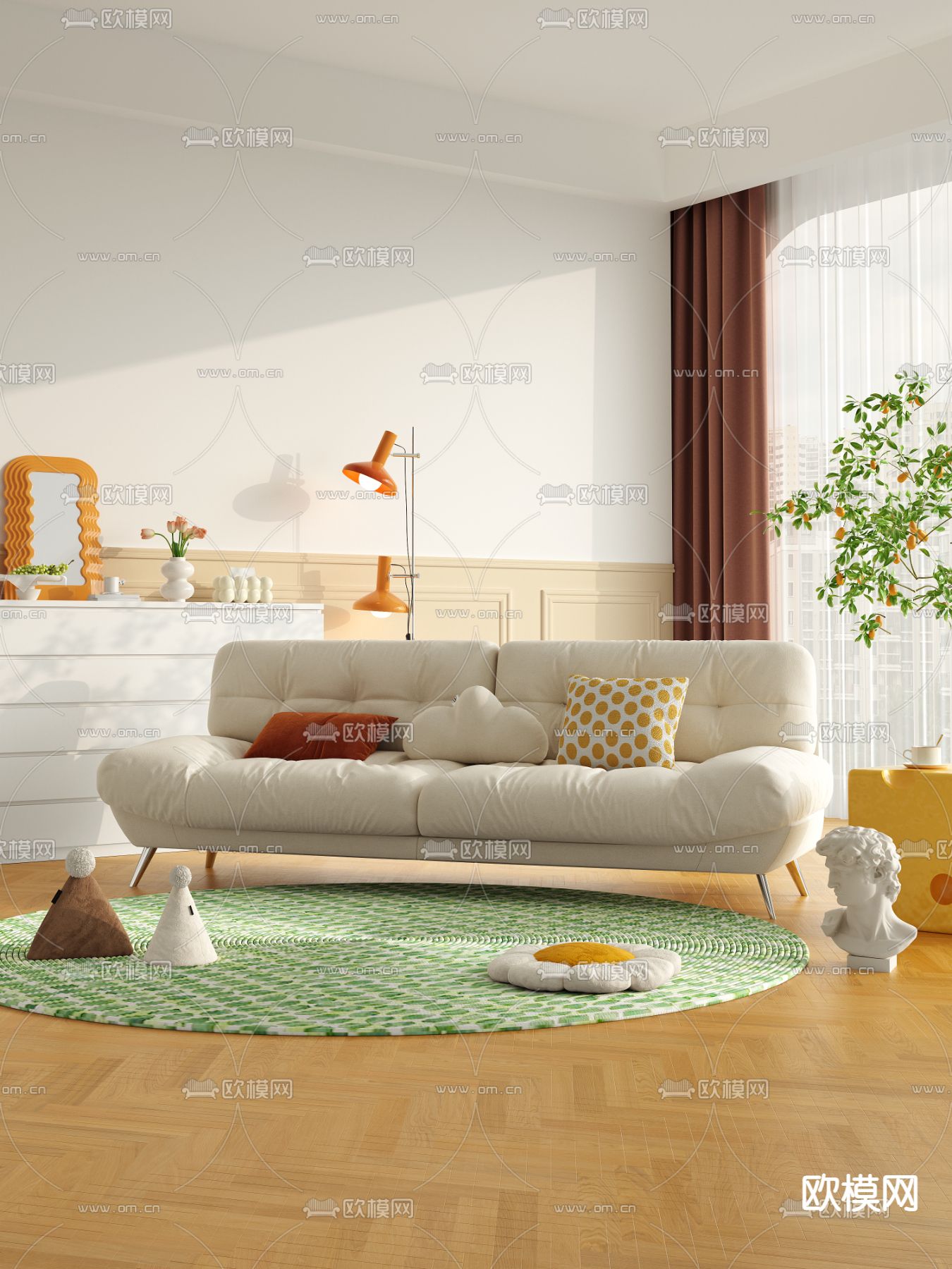 双人沙发 软体沙发3d模型下载