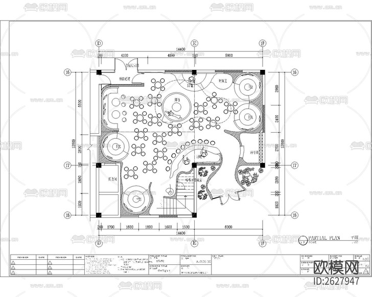 精品异形特色酒店CAD施工图下载(渲染图1)