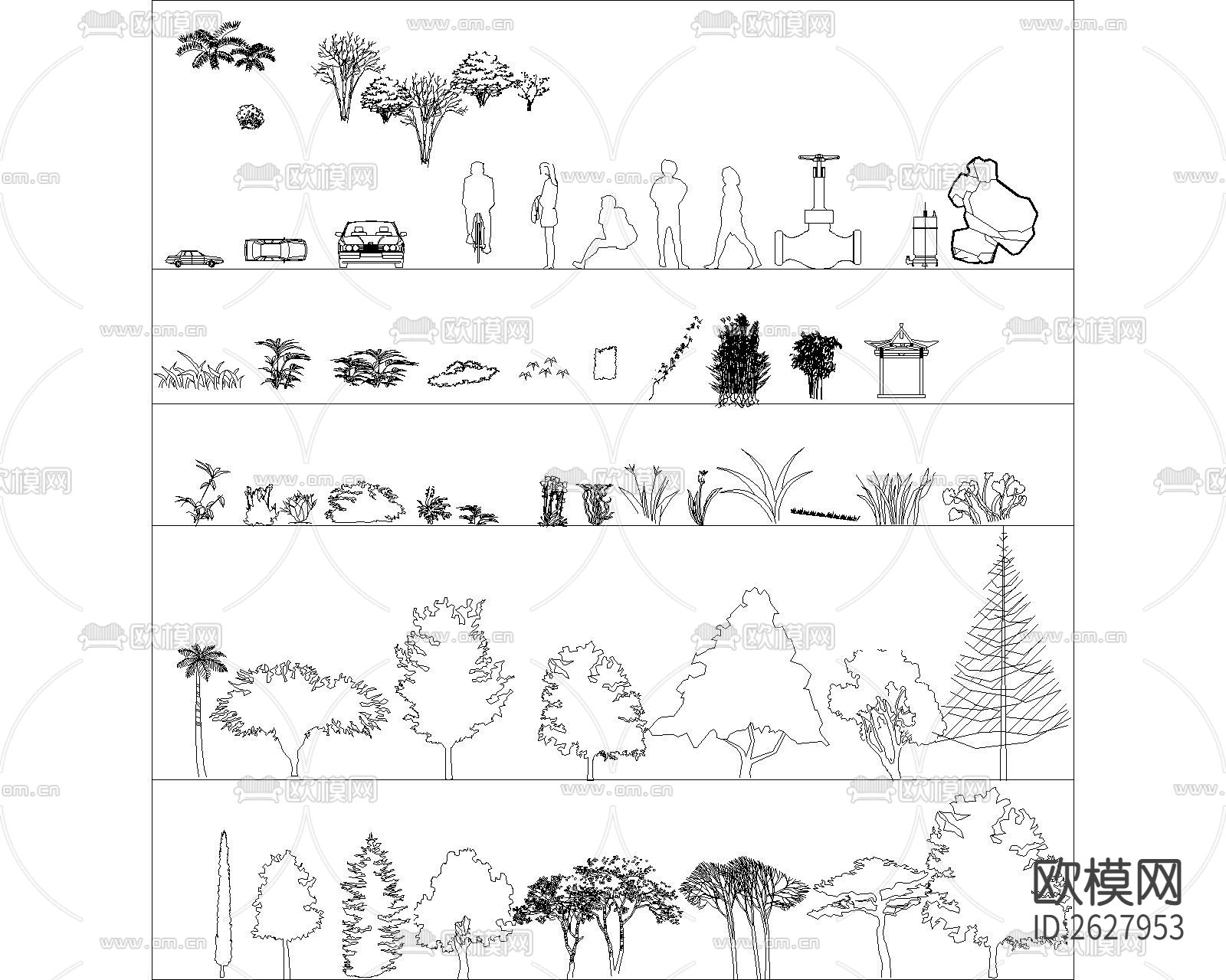 最全植物CAD图库下载（渲染图6）
