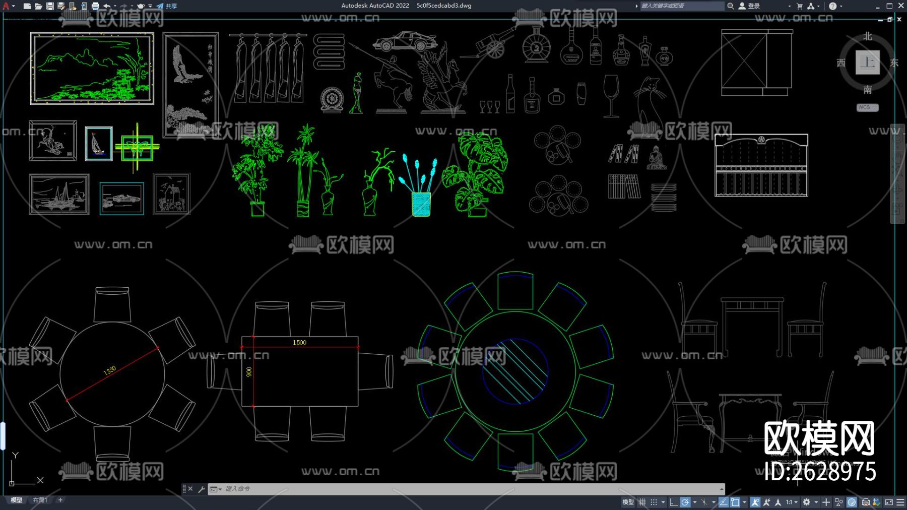 CAD室内常用cad图库下载（渲染图3）