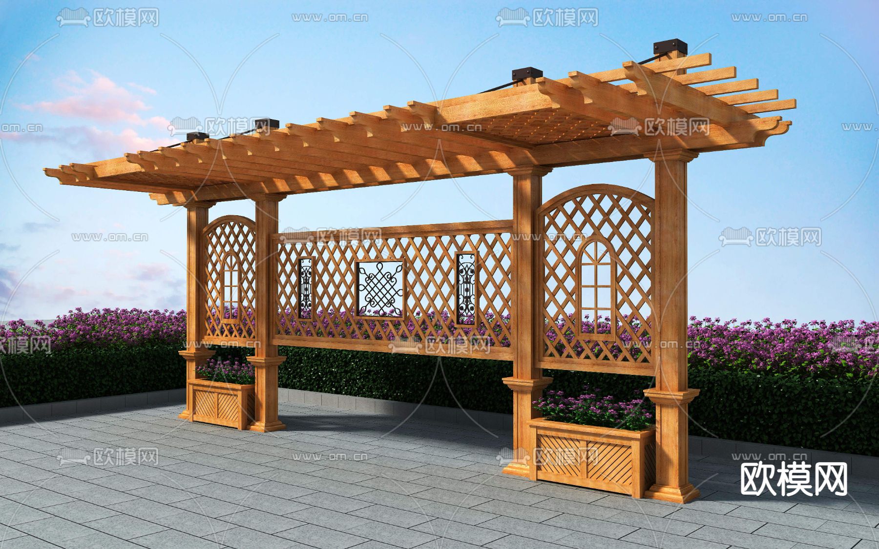 廊架 葡萄架 长廊3d模型下载