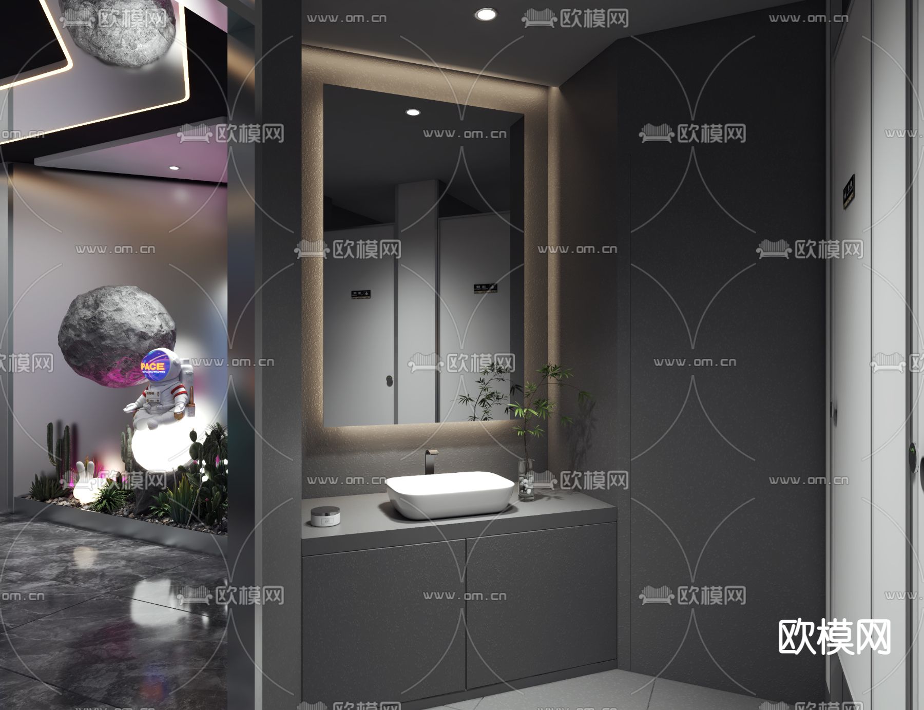 网咖 电竞酒店3d模型下载（渲染图6）