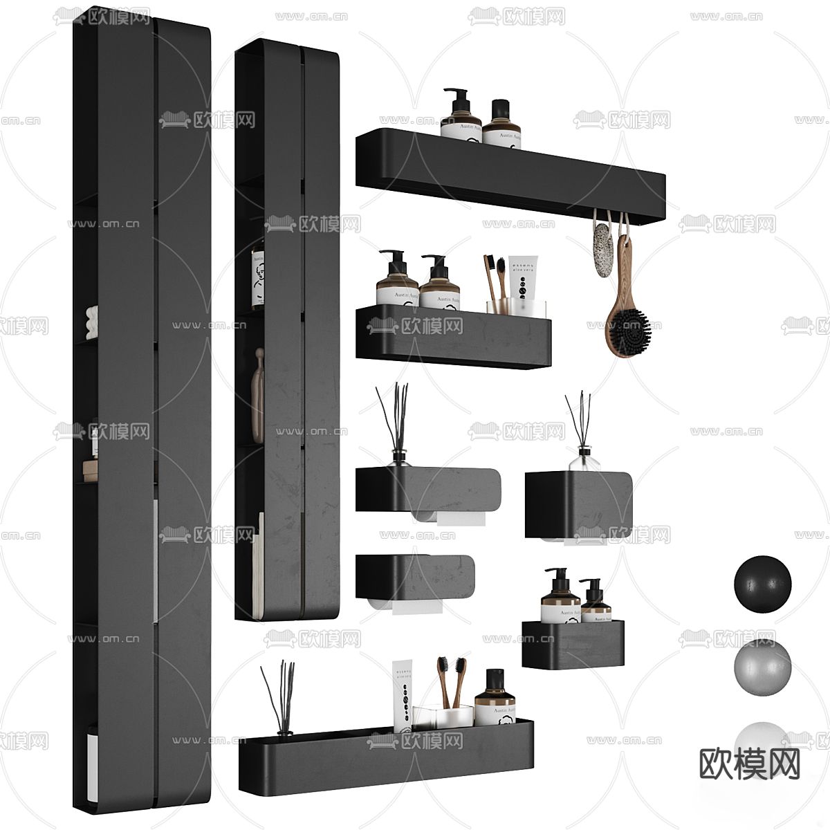 壁龛 洗浴用品 毛巾3d模型下载