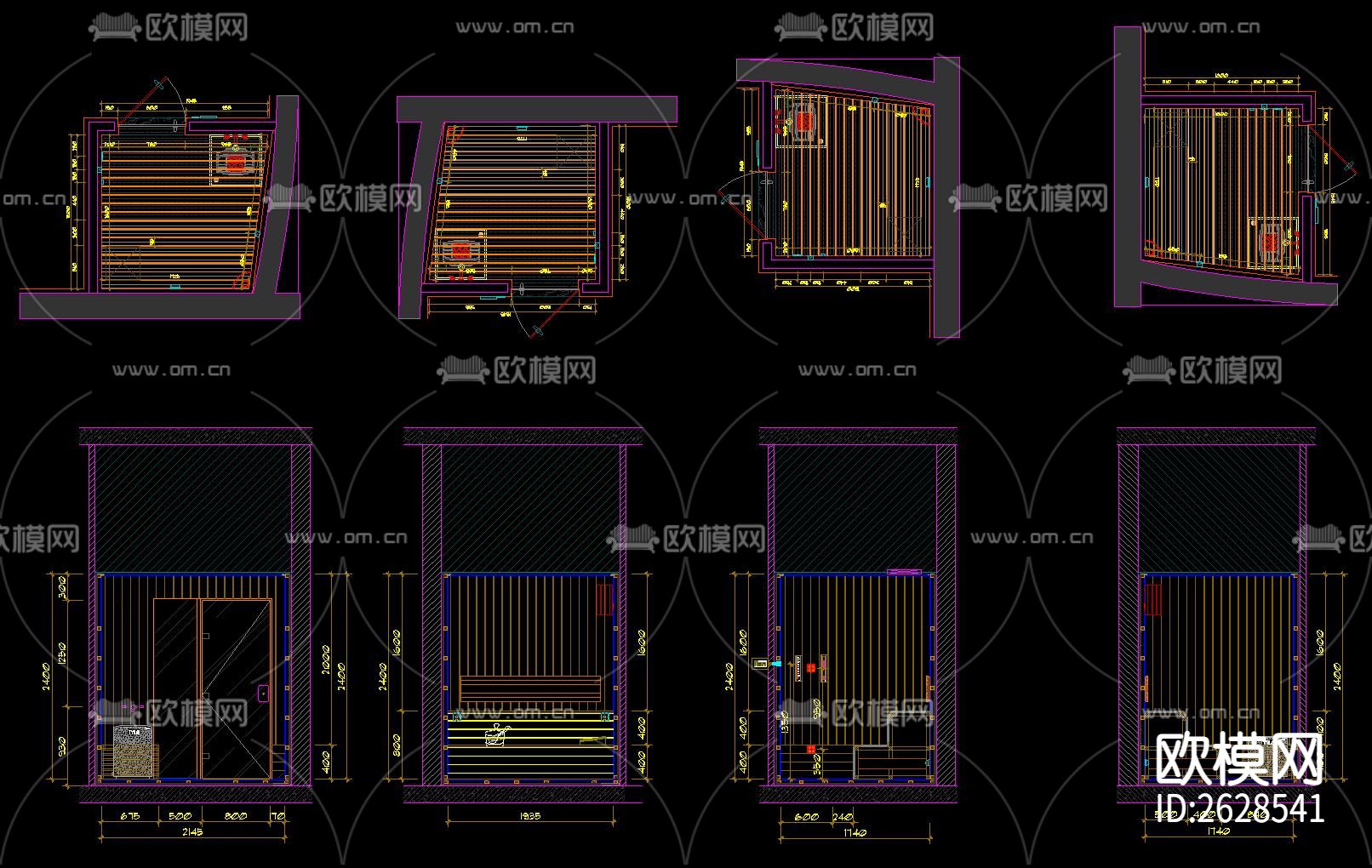 汗蒸房大样图CAD施工图下载（渲染图3）