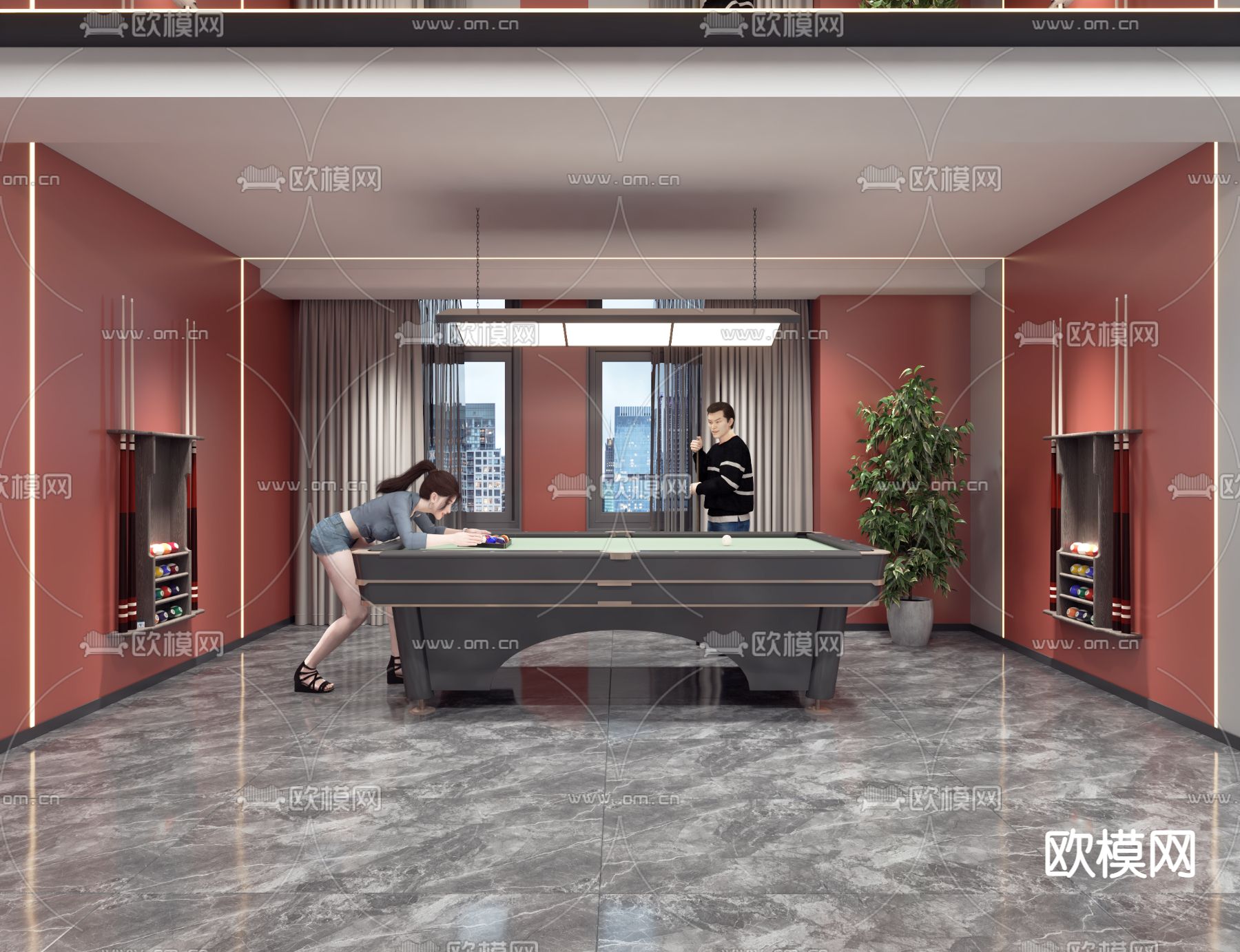 网咖 电竞酒店3d模型下载（渲染图5）