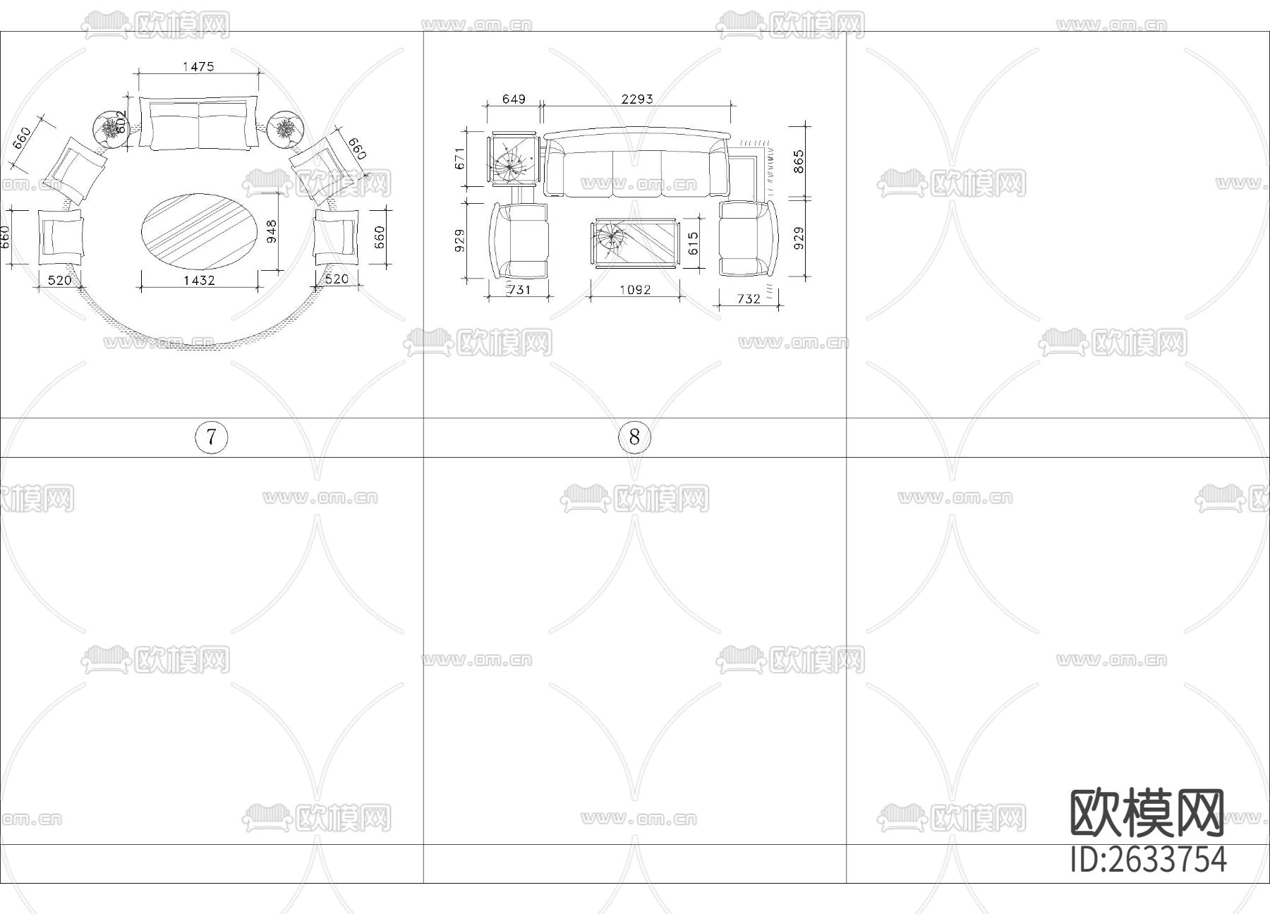 带尺寸美式古典床具合集cad图库下载（渲染图4）