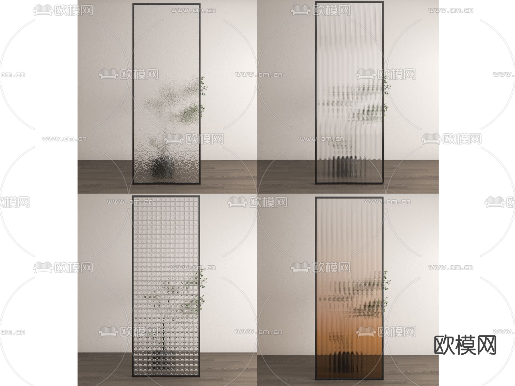 长虹玻璃屏风 隔断3d模型