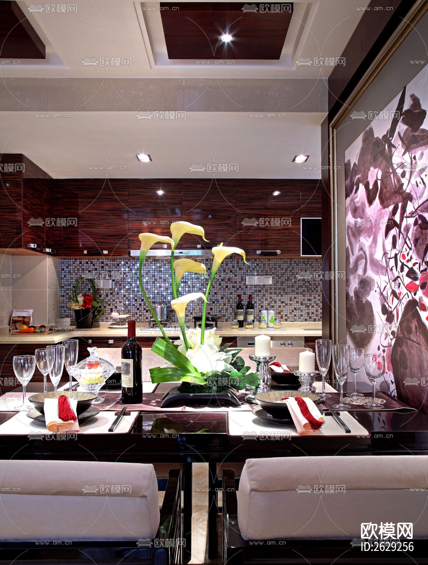 样板间装饰CAD施工图下载（渲染图6）