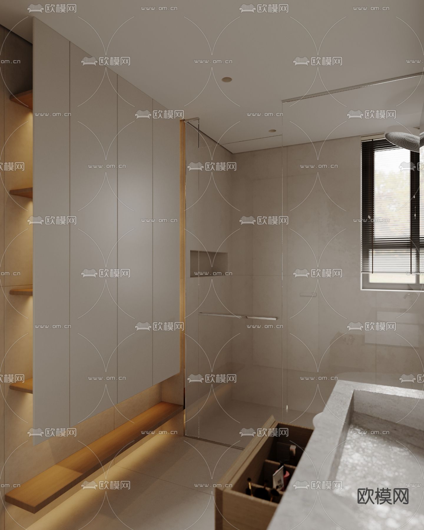 侘寂卫生间 浴室3d模型下载（渲染图3）