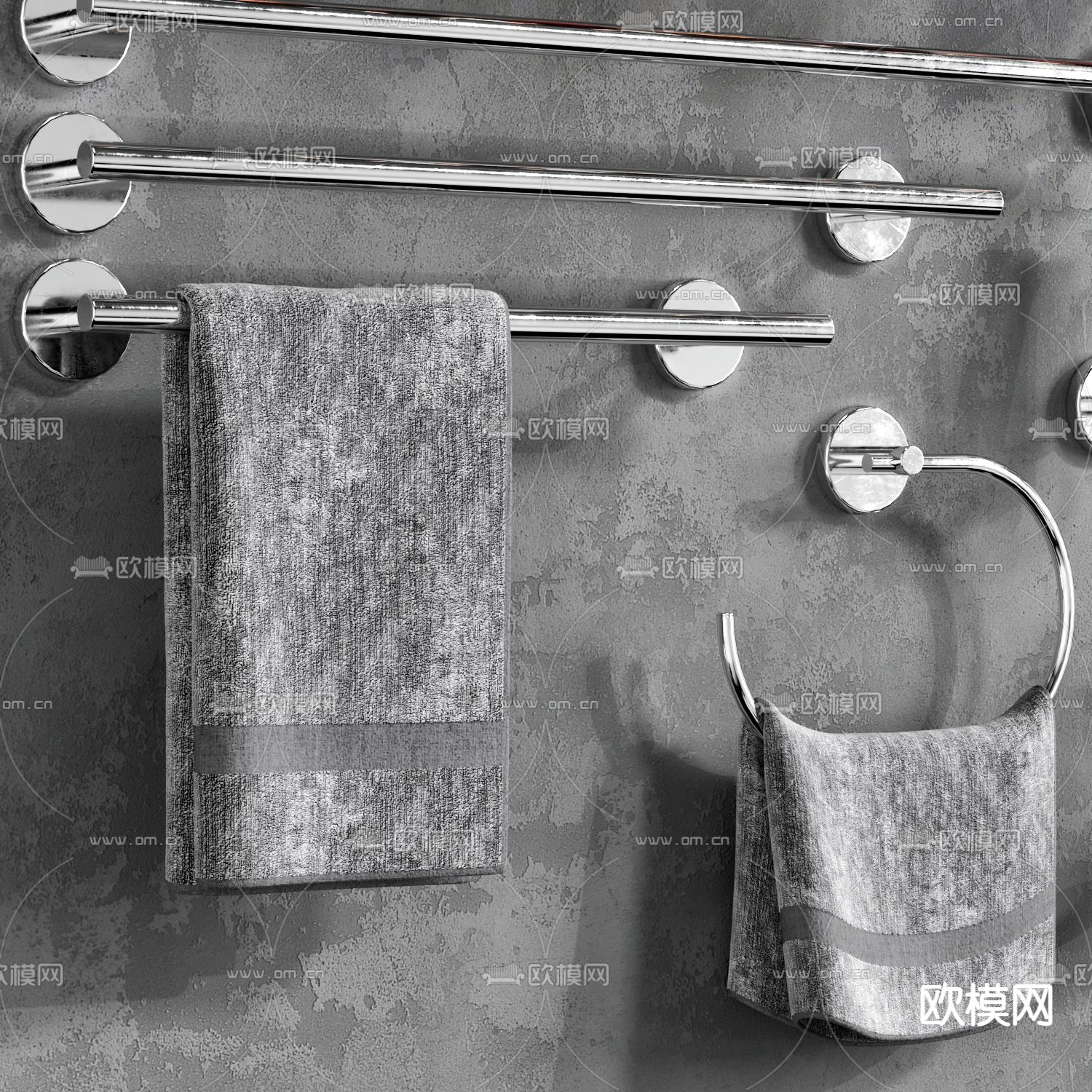 洗浴用品 毛巾 香薰 沐浴露 五金3d模型下载（渲染图5）