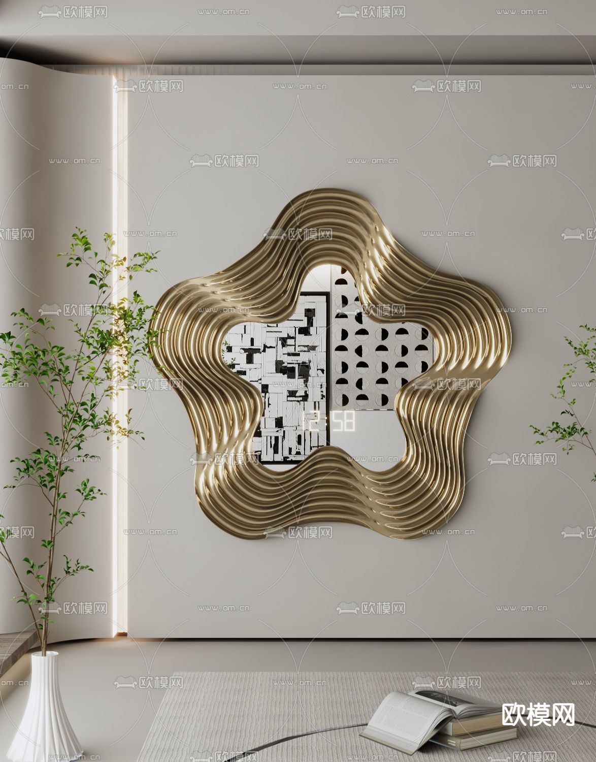 镜子 不规则镜子3d模型下载