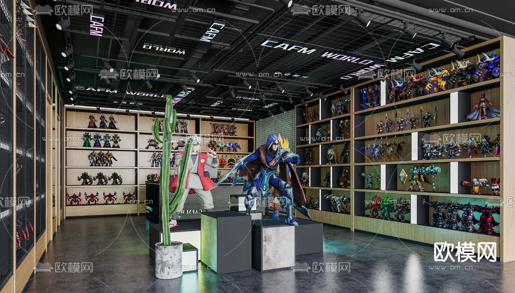 潮玩手办店su模型下载（渲染图4）