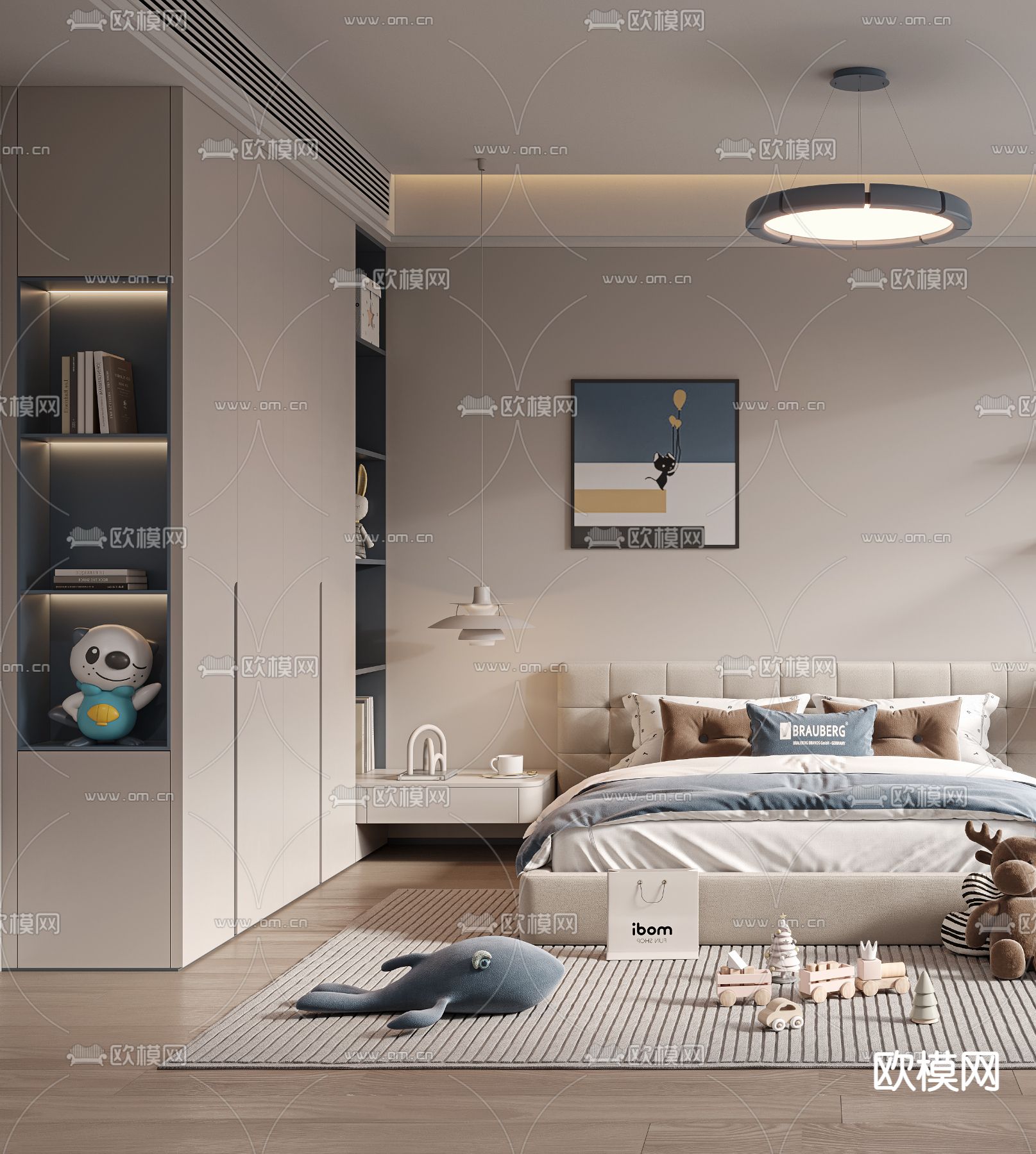 儿童房 男孩房 小孩房3d模型下载（渲染图3）