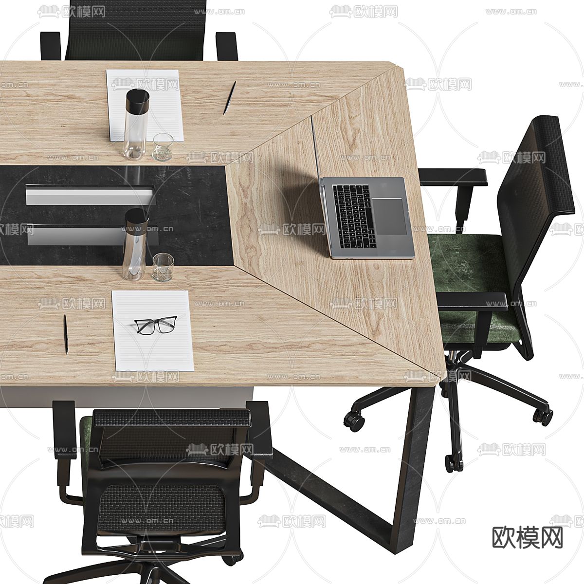 会议桌椅 会议台3d模型下载（渲染图1）