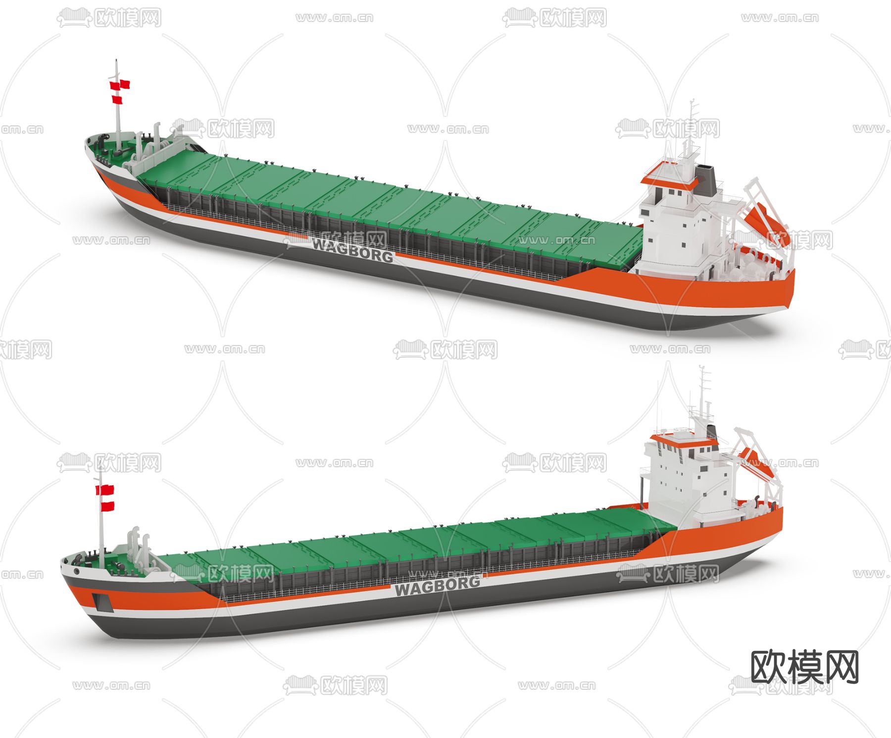 邮轮 货船 运输船3d模型下载