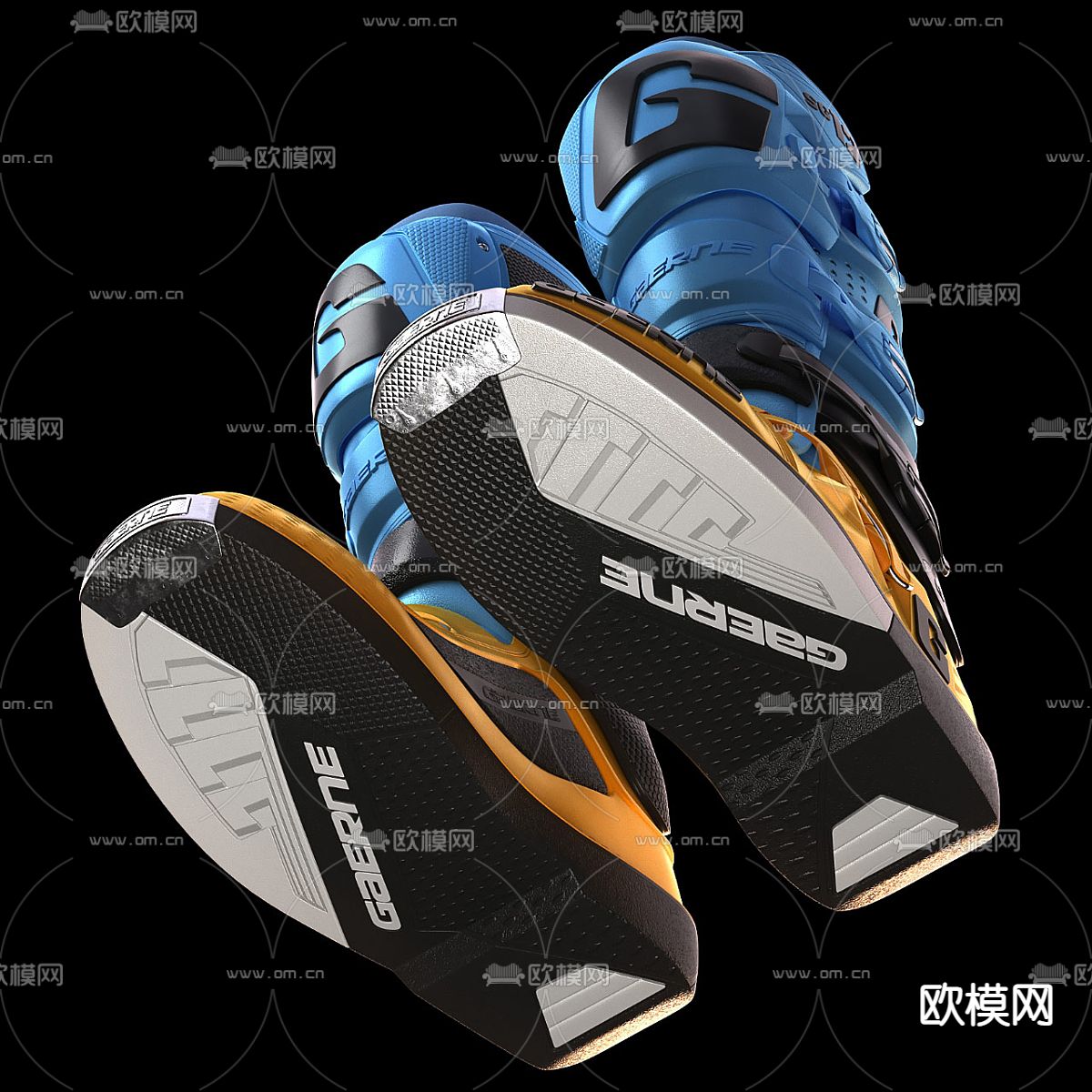 摩托车靴 机车靴3d模型下载（渲染图3）