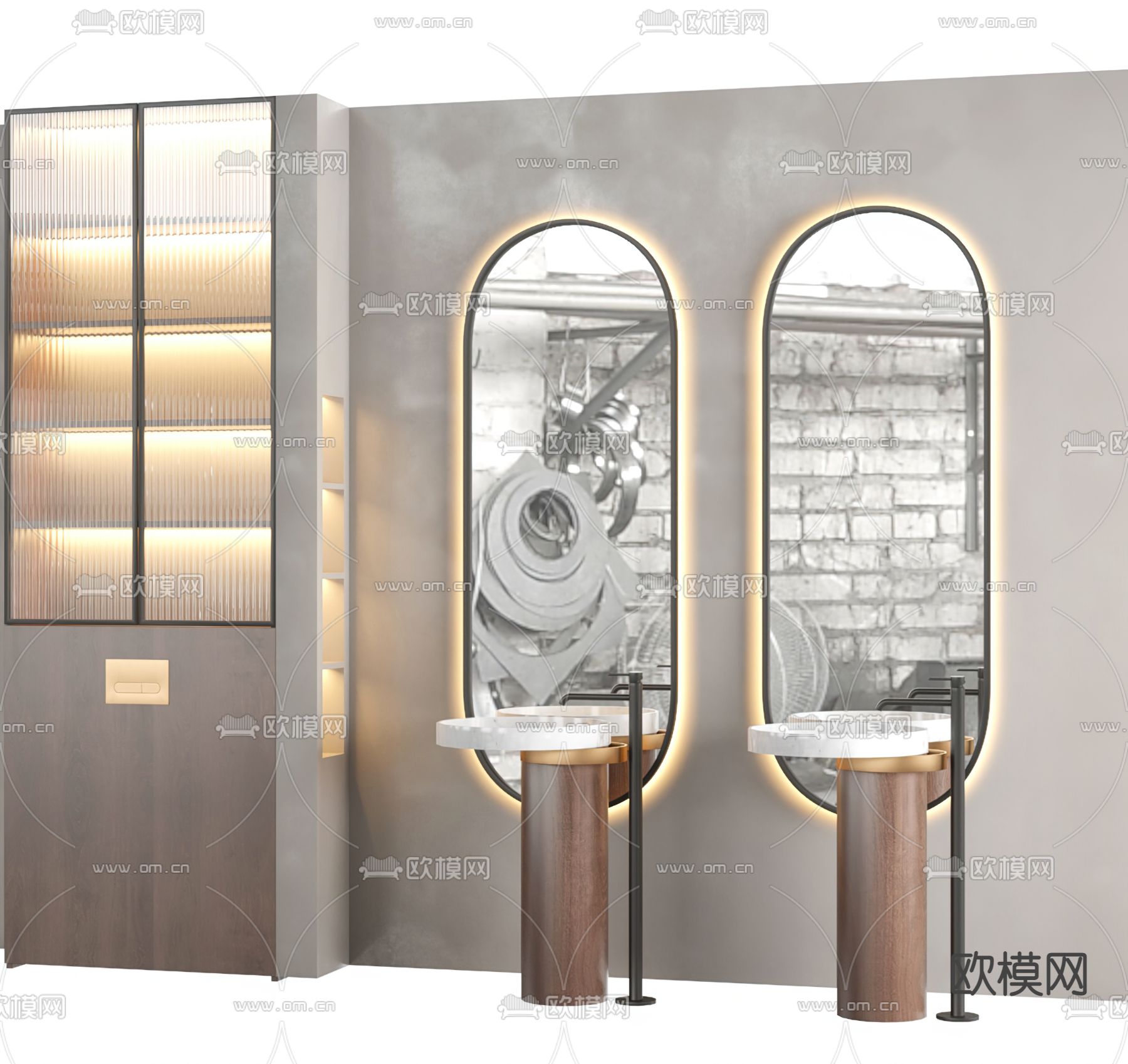 立柱盆  洗手台3d模型下载