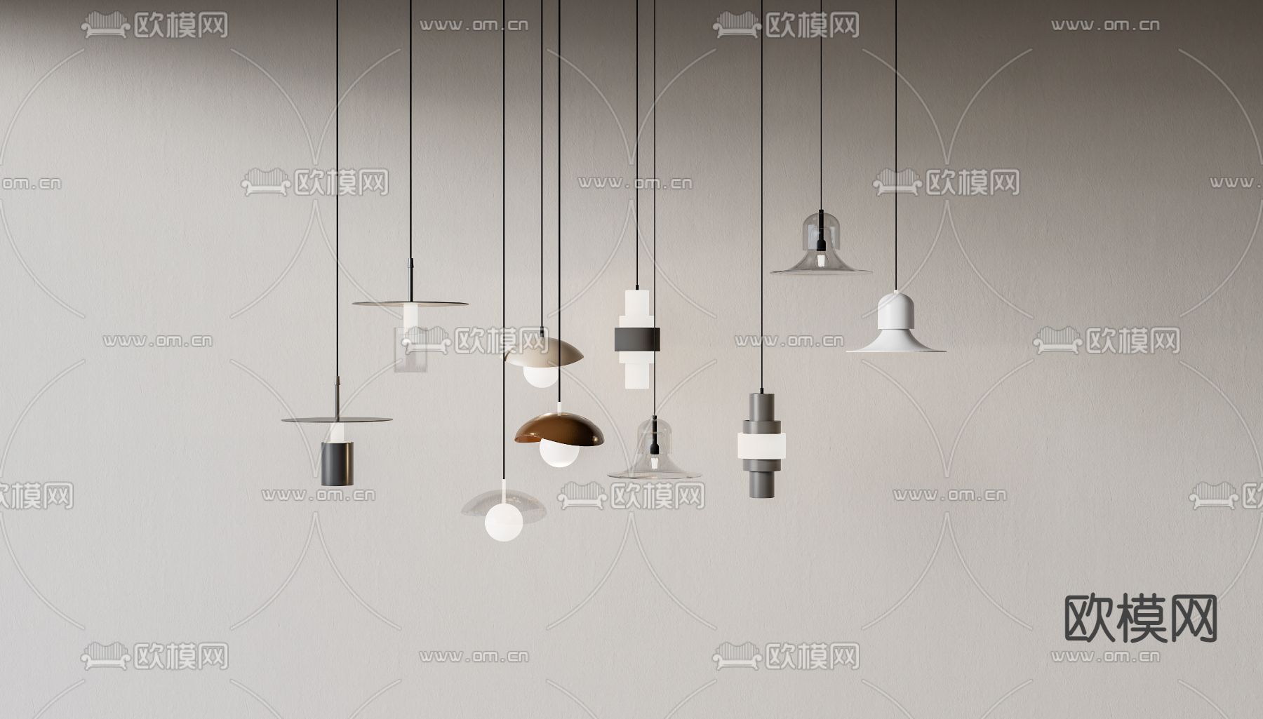 现代小吊灯su模型下载（渲染图1）