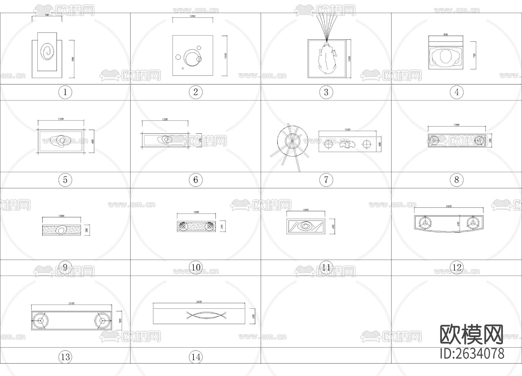新中式灶台cad图库下载
