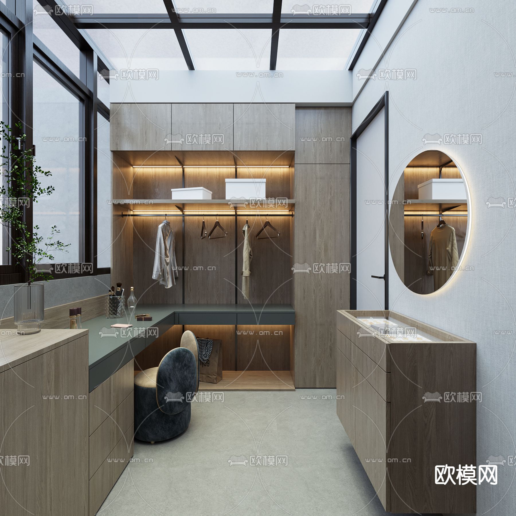 侘寂衣帽间3d模型下载