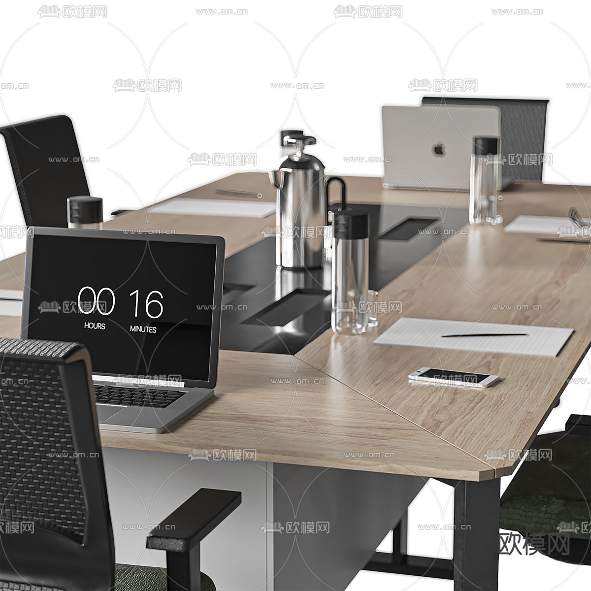会议桌椅 会议台3d模型下载（渲染图3）